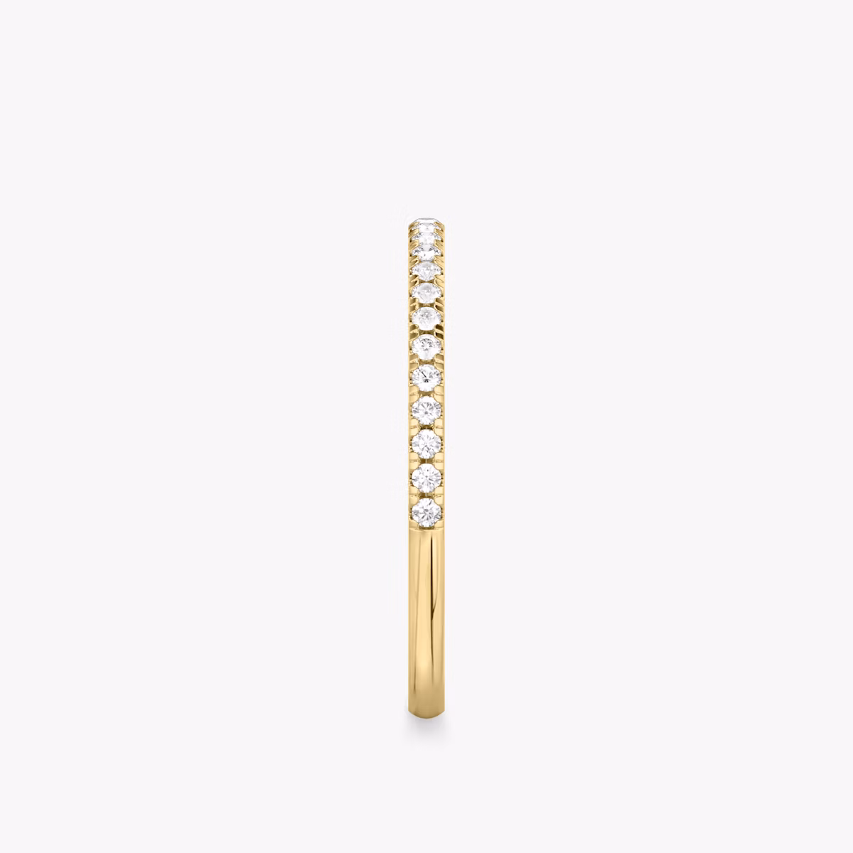 The Half Pavé Band | Round Brilliant | 18k | Yellow Gold | bandVersion: original