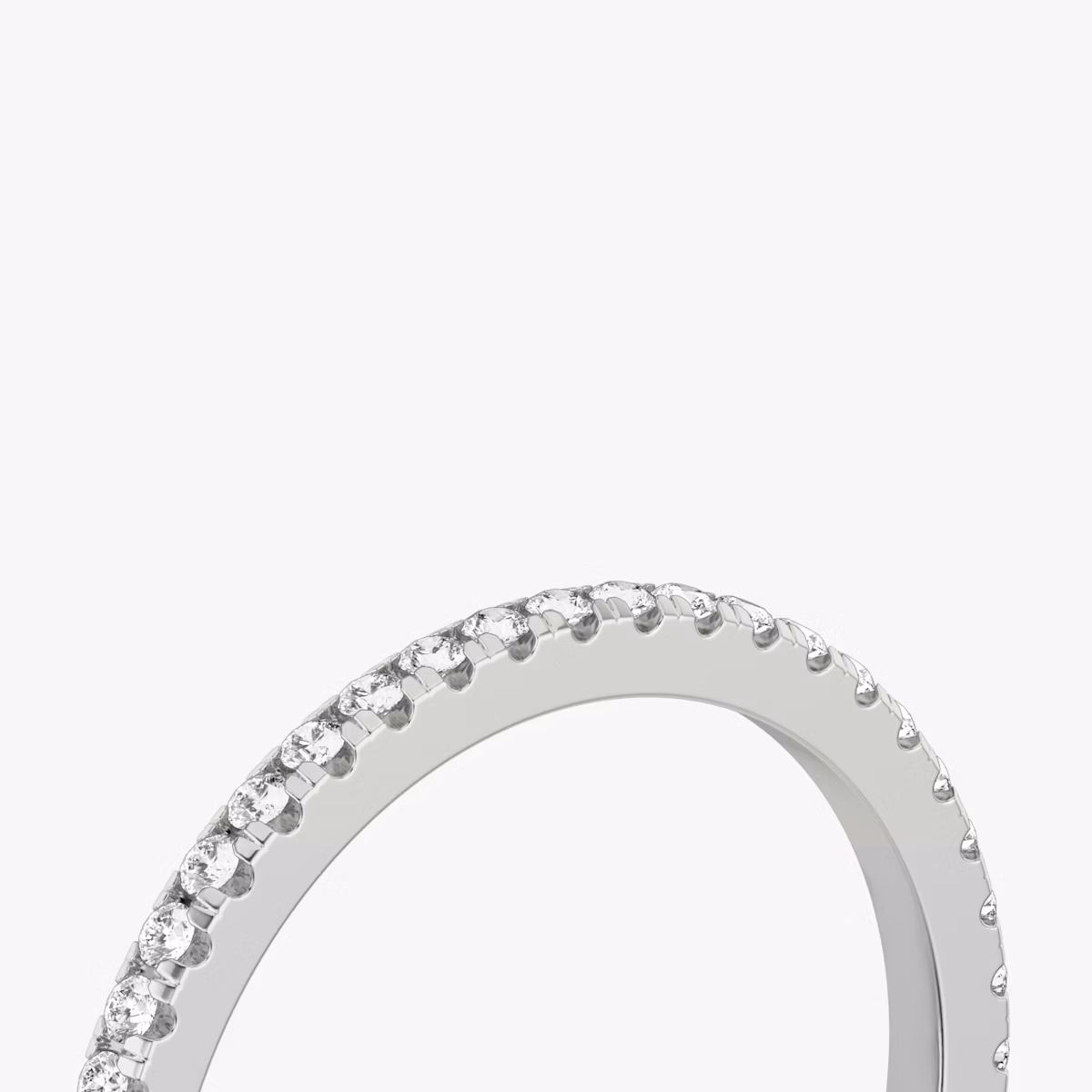 The Half Pavé Band | Round Brilliant | Platinum | bandVersion: original