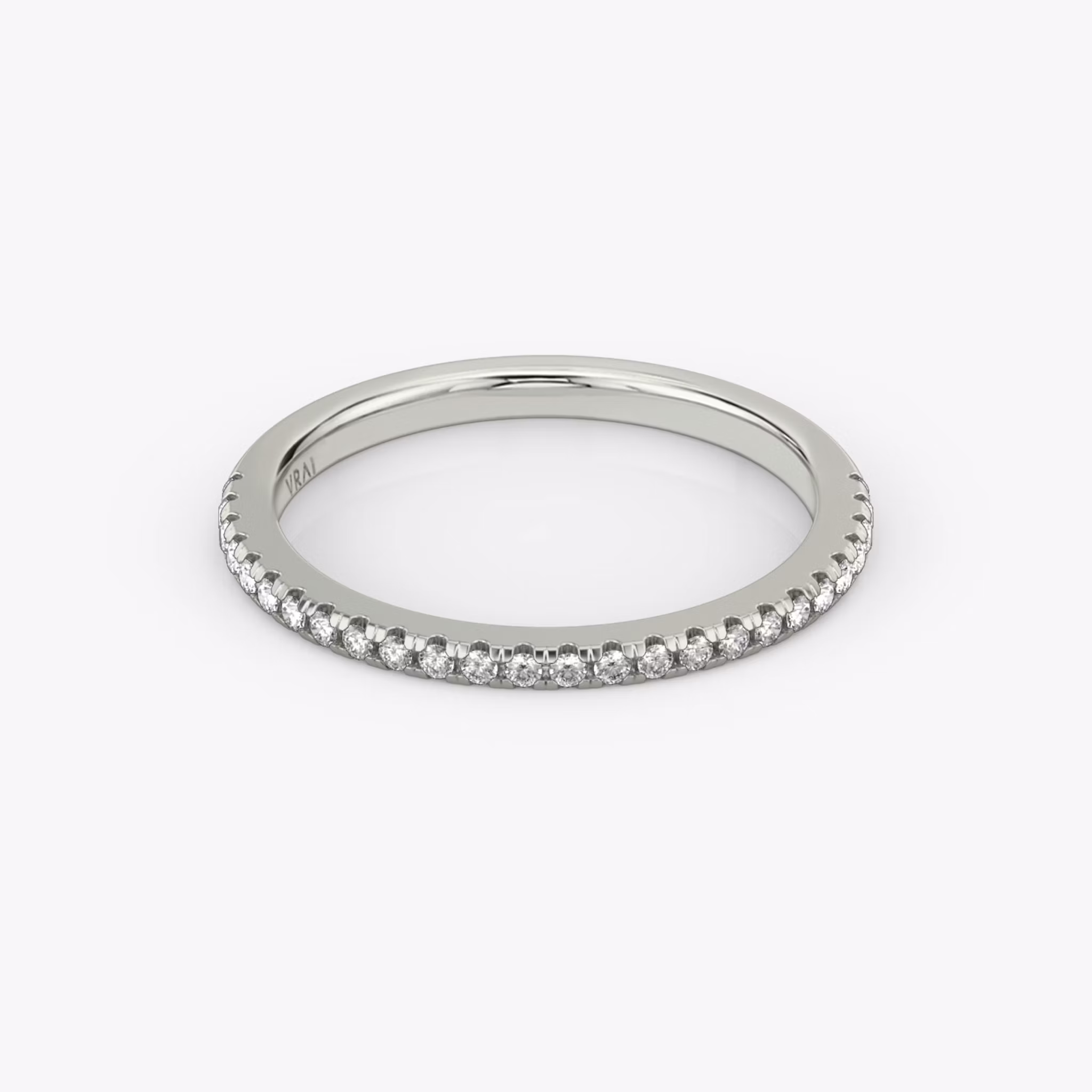 The Half Pavé Band Round Brilliant | White Gold