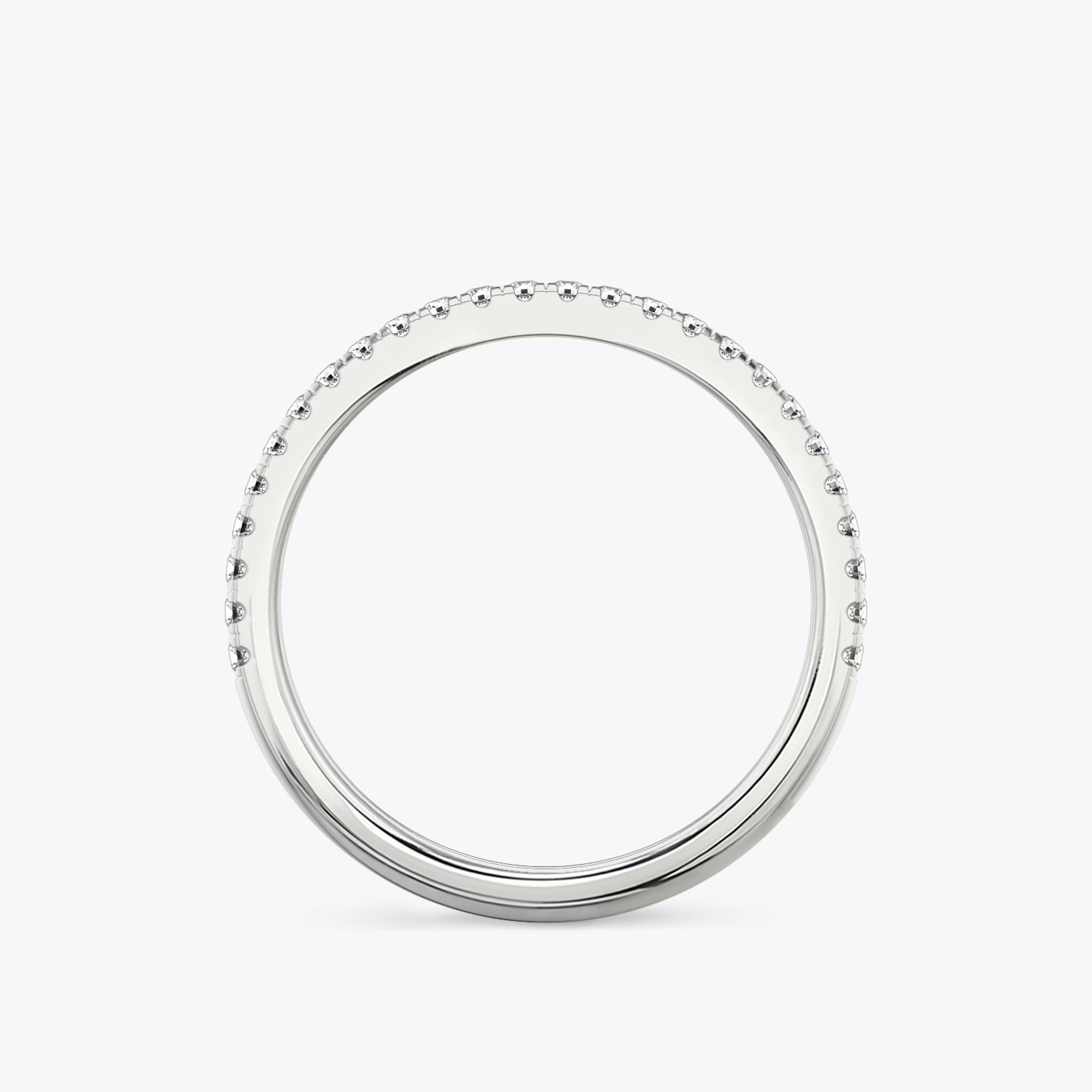 The Half Pavé Band | Round Brilliant | Platinum | bandVersion: original