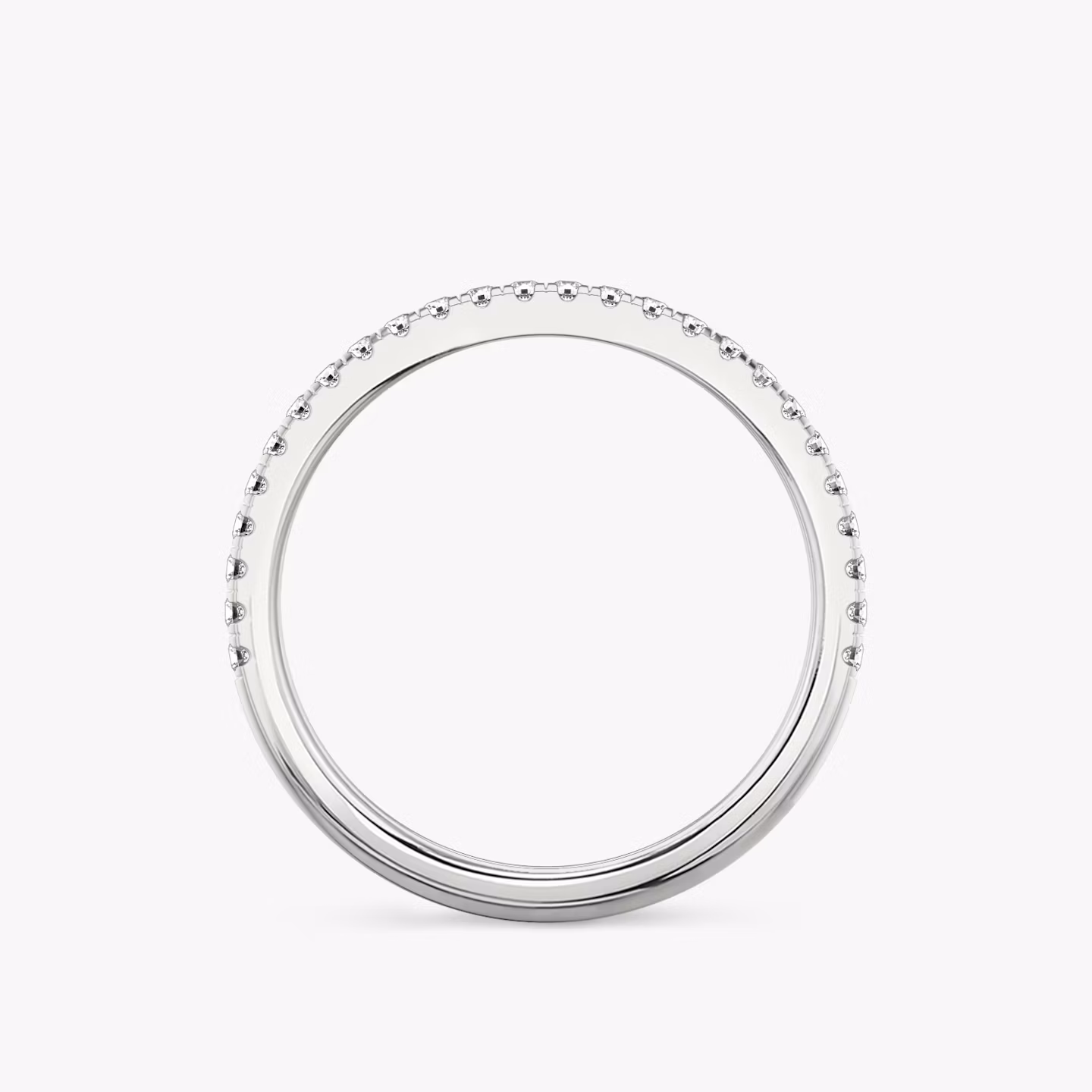 Half Pavé Ehering | Rund | Platin | bandVersion: original