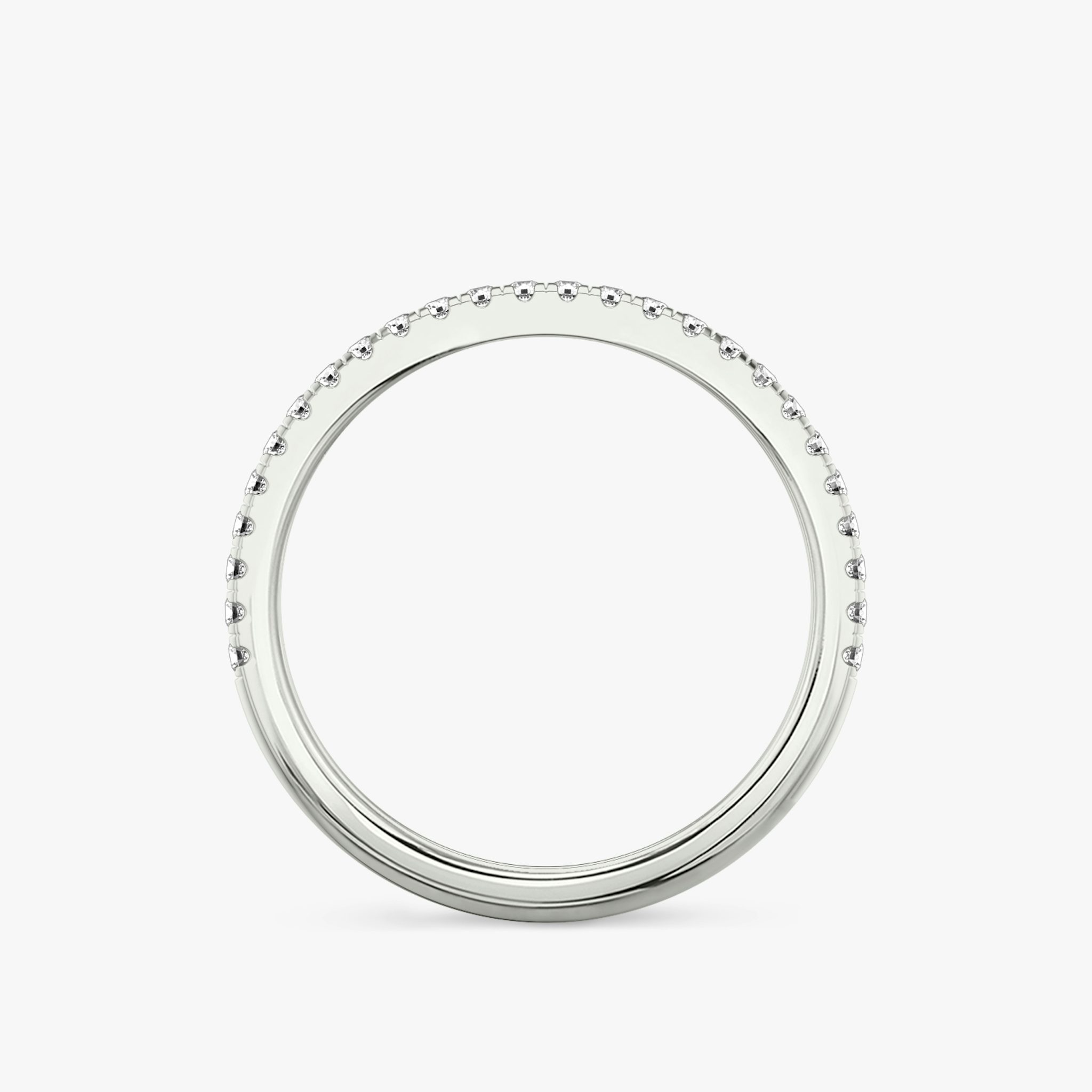 The Half Pavé Band | Round Brilliant | Platinum | bandVersion: original
