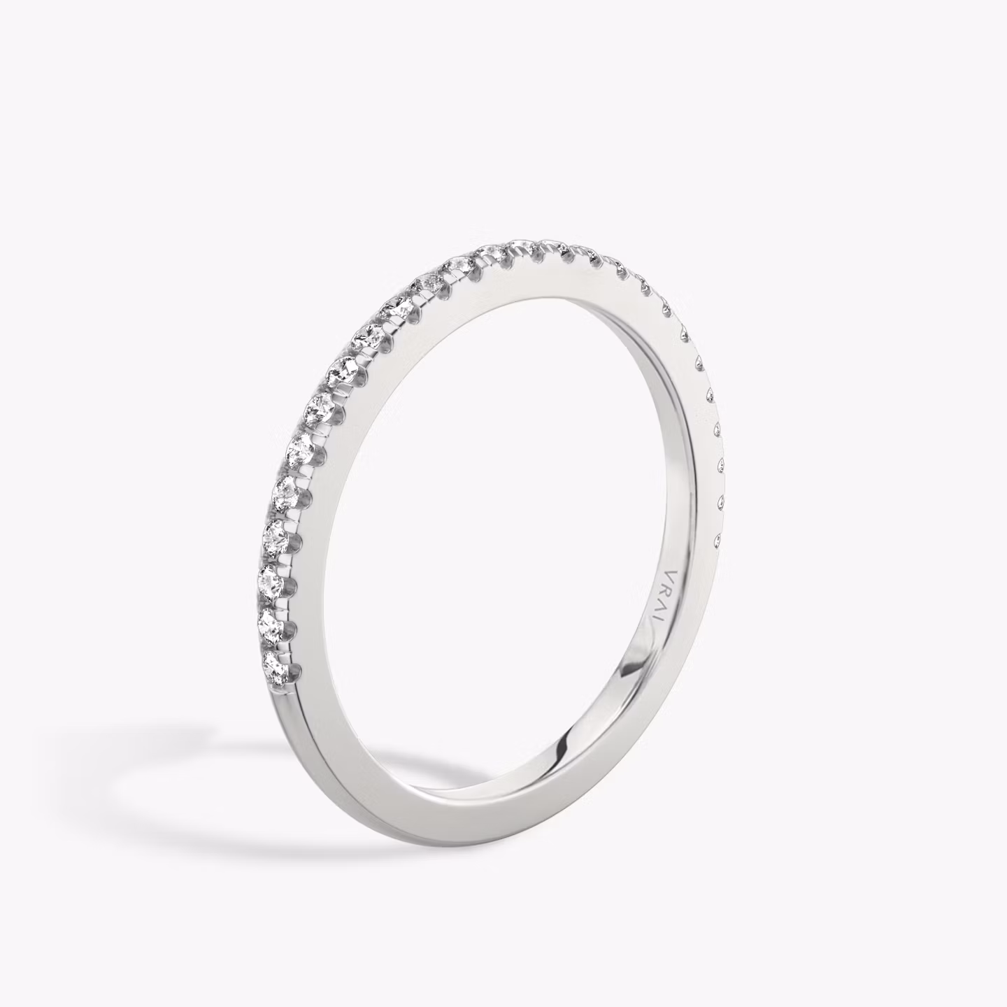Half Pavé Ehering | Rund | Platin | bandVersion: original
