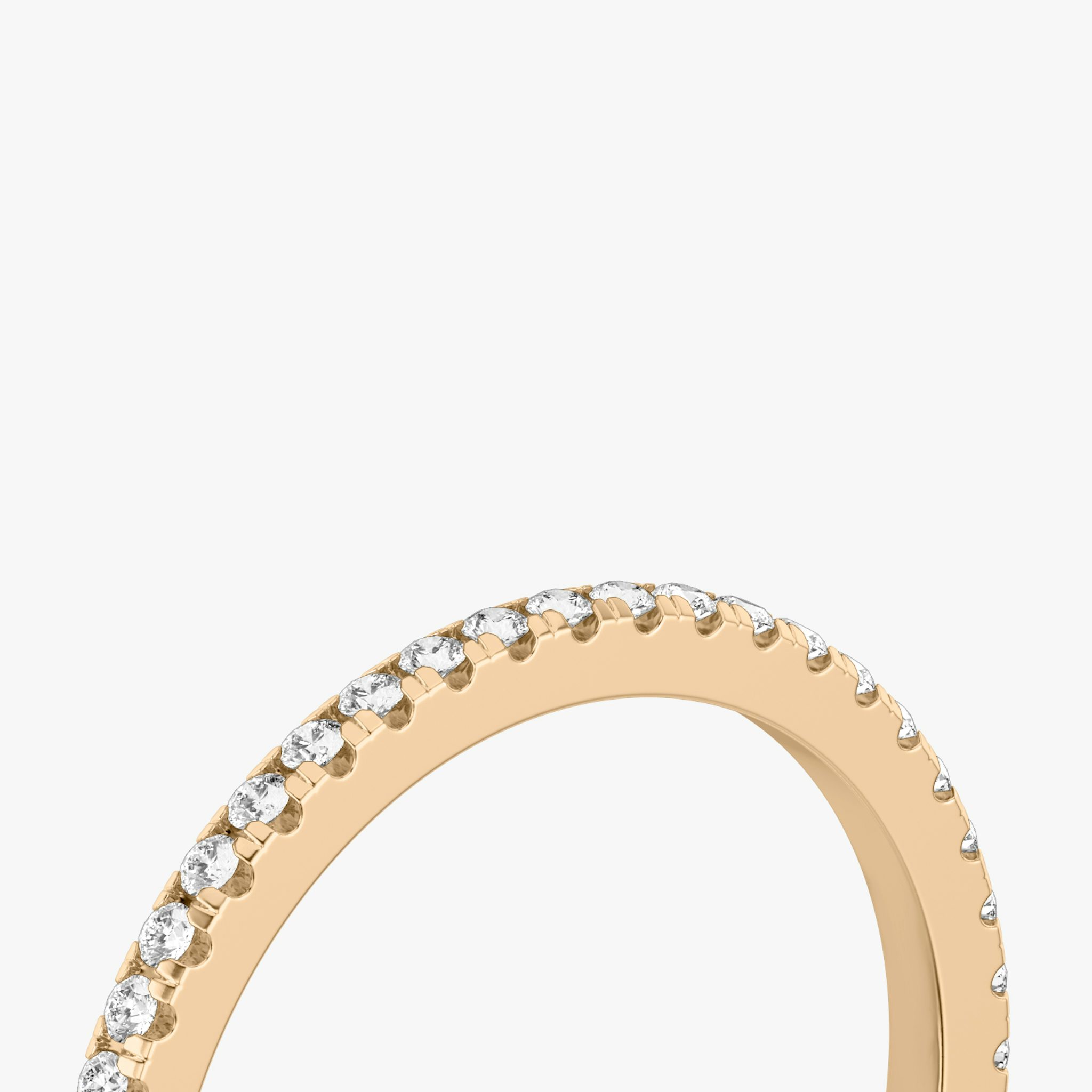 The Half Pavé Band | Round Brilliant | 14k | Rose Gold | bandVersion: original