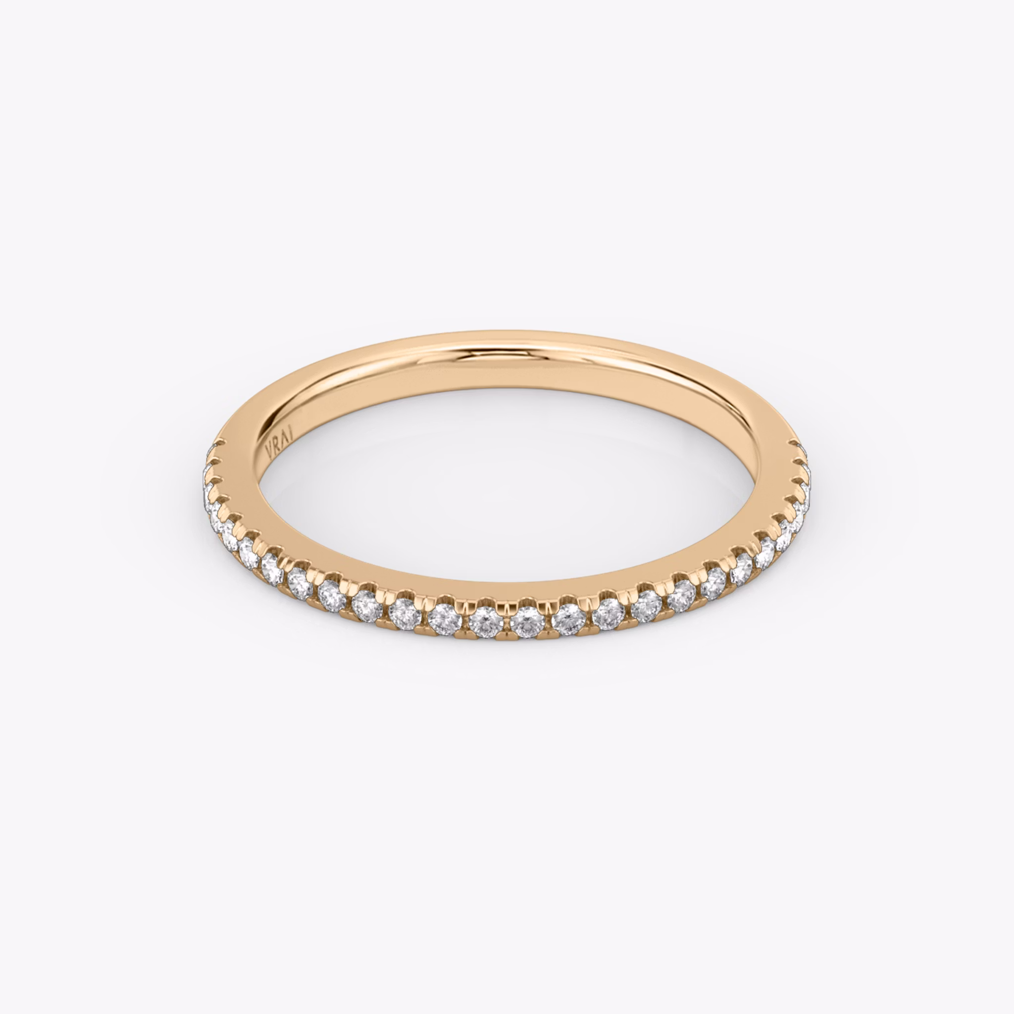 The Half Pavé Band | Round Brilliant | 14k | Rose Gold | bandVersion: original