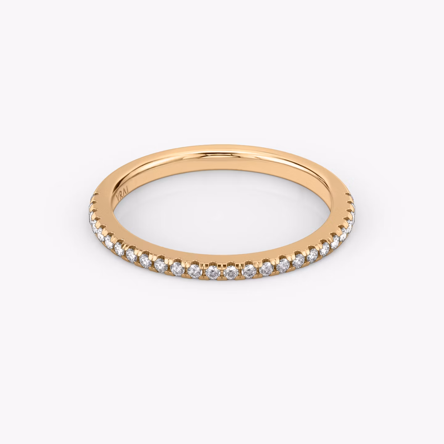 The Half Pavé Band Round Brilliant | Rose Gold