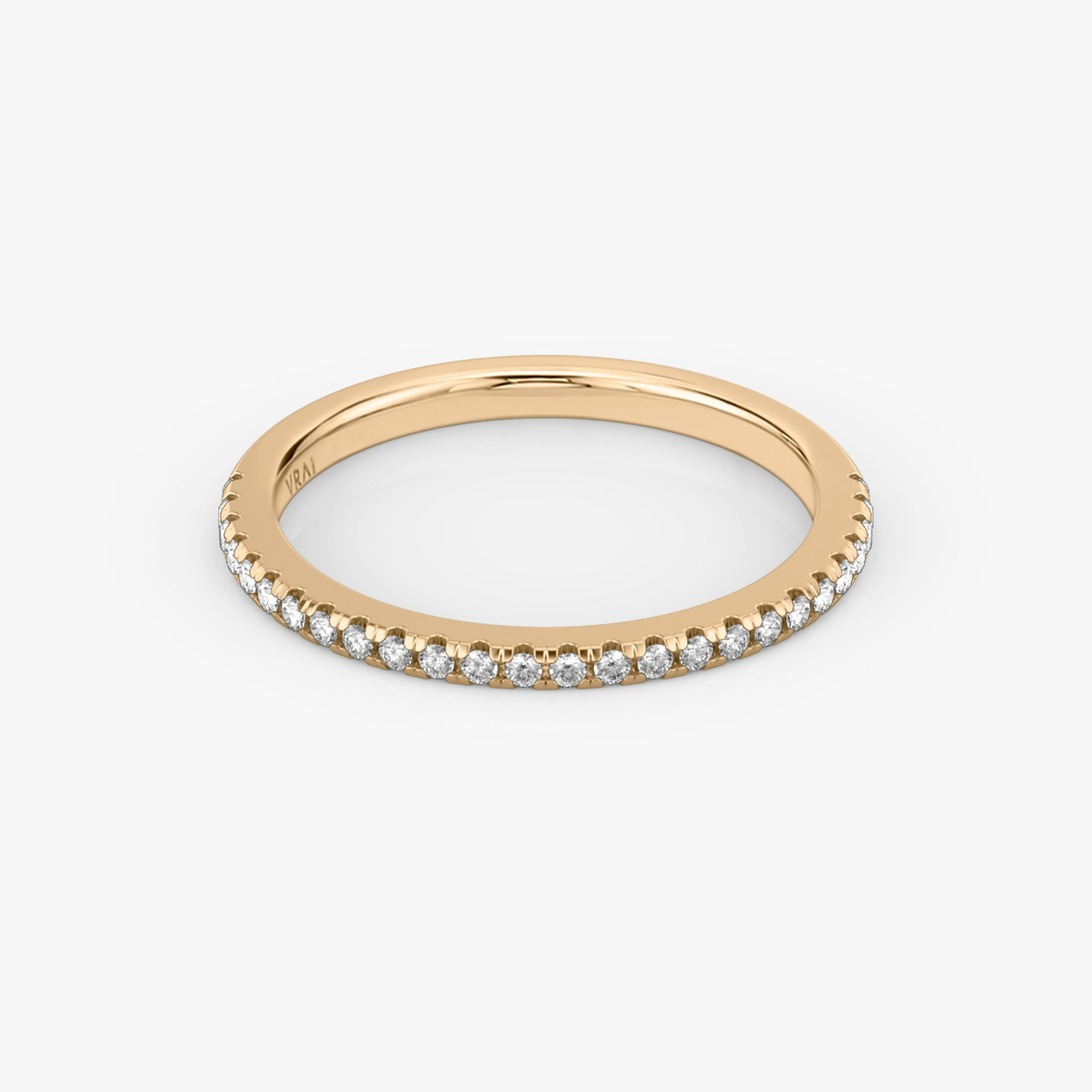 The Half Pavé Band | Round Brilliant | 14k | Rose Gold | bandVersion: original