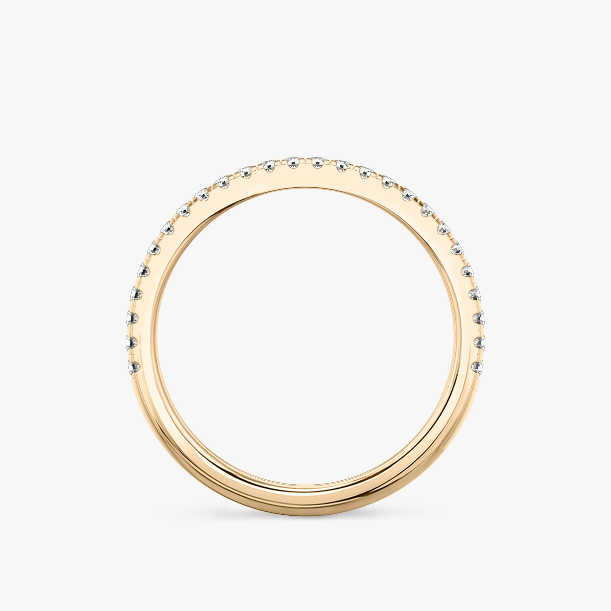 The Half Pavé Band | Round Brilliant | 14k | Rose Gold | bandVersion: original