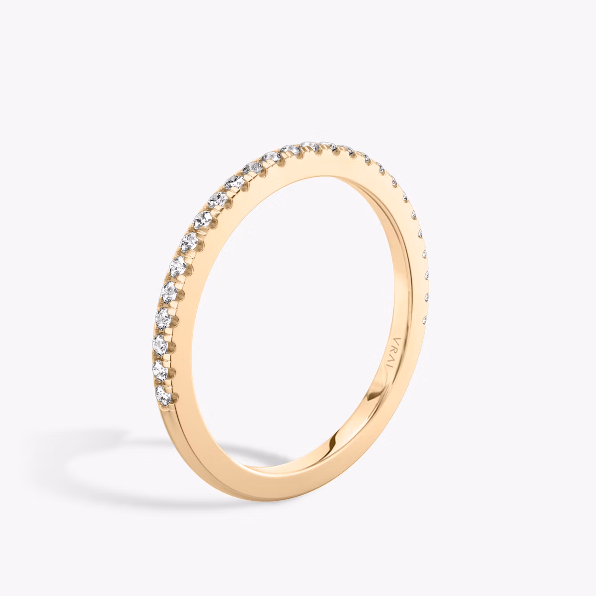 The Half Pavé Band | Round Brilliant | 14k | Rose Gold | bandVersion: original