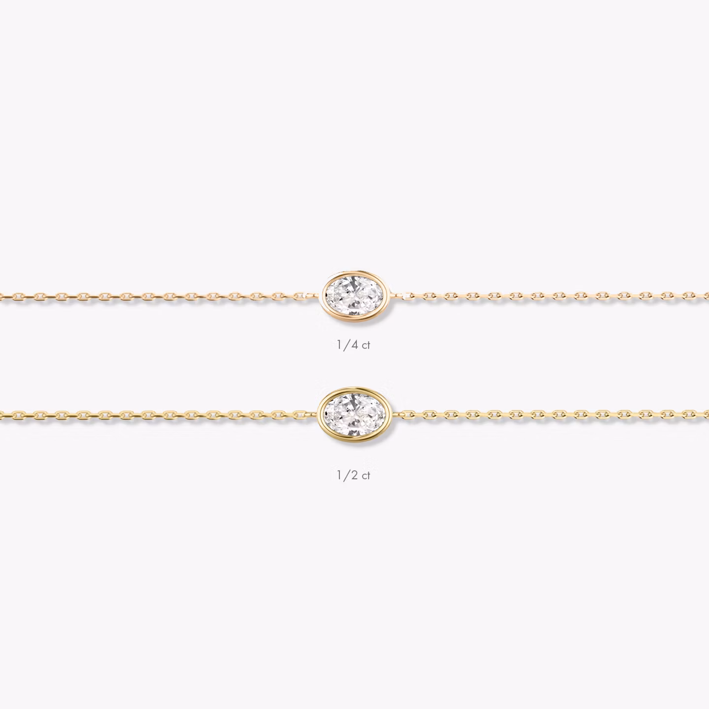 Bezel Solitaire Bracelet | Oval | 14k | Yellow Gold | caratWeight: 0.25ct