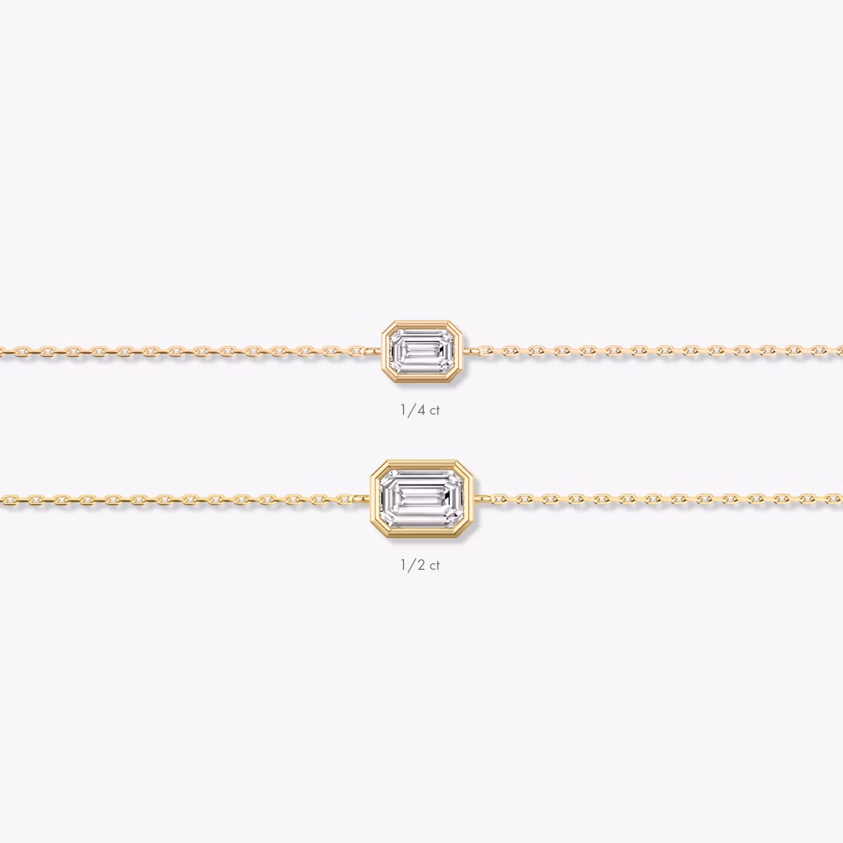 Bezel Solitaire Bracelet | Emerald | 14k | White Gold | caratWeight: 0.50ct