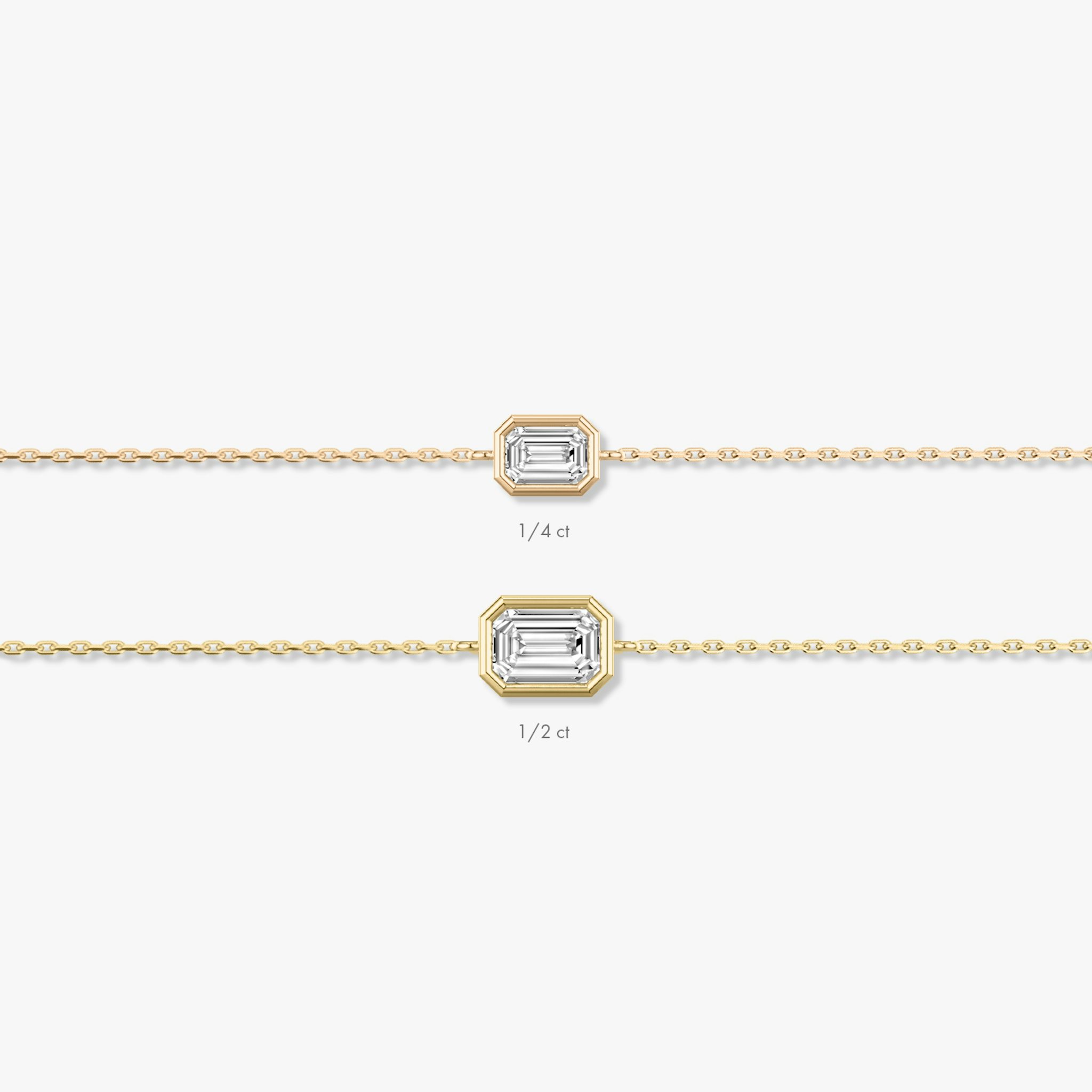 Bezel Solitaire Bracelet | Emerald | 14k | Yellow Gold | caratWeight: 0.50ct