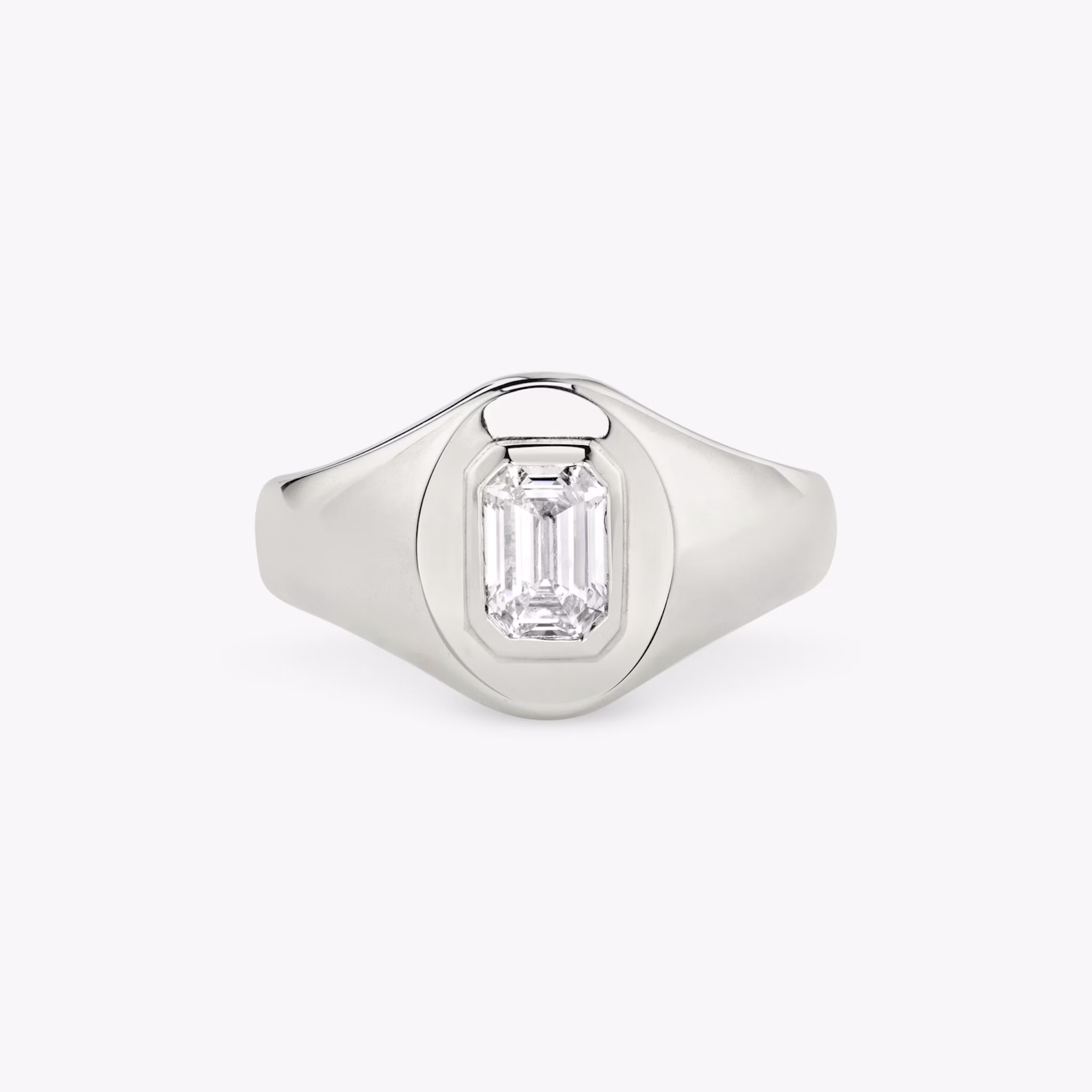 VRAI Signet Ring | Emerald | 14k | White Gold