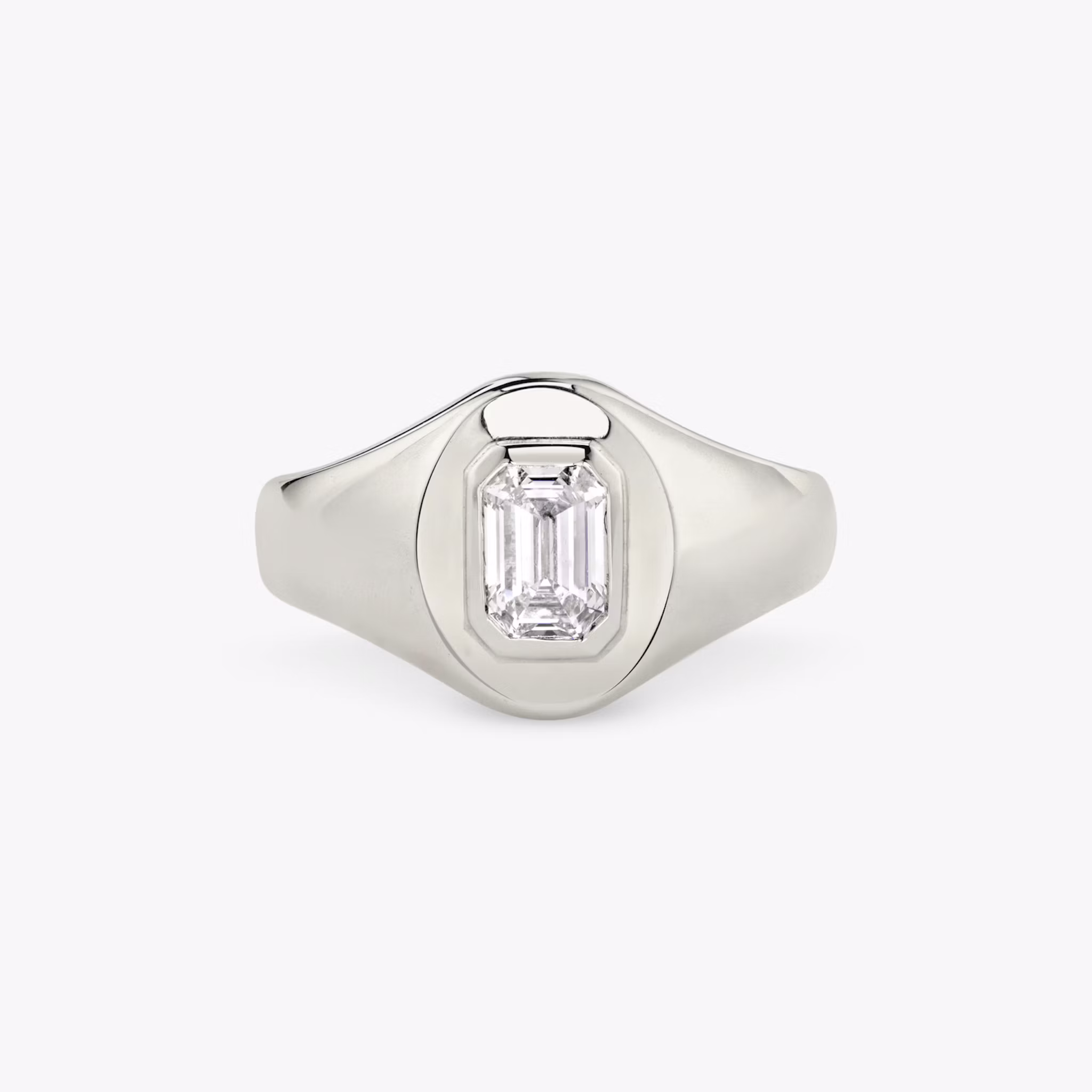 VRAI Signet Ring Emerald | White Gold