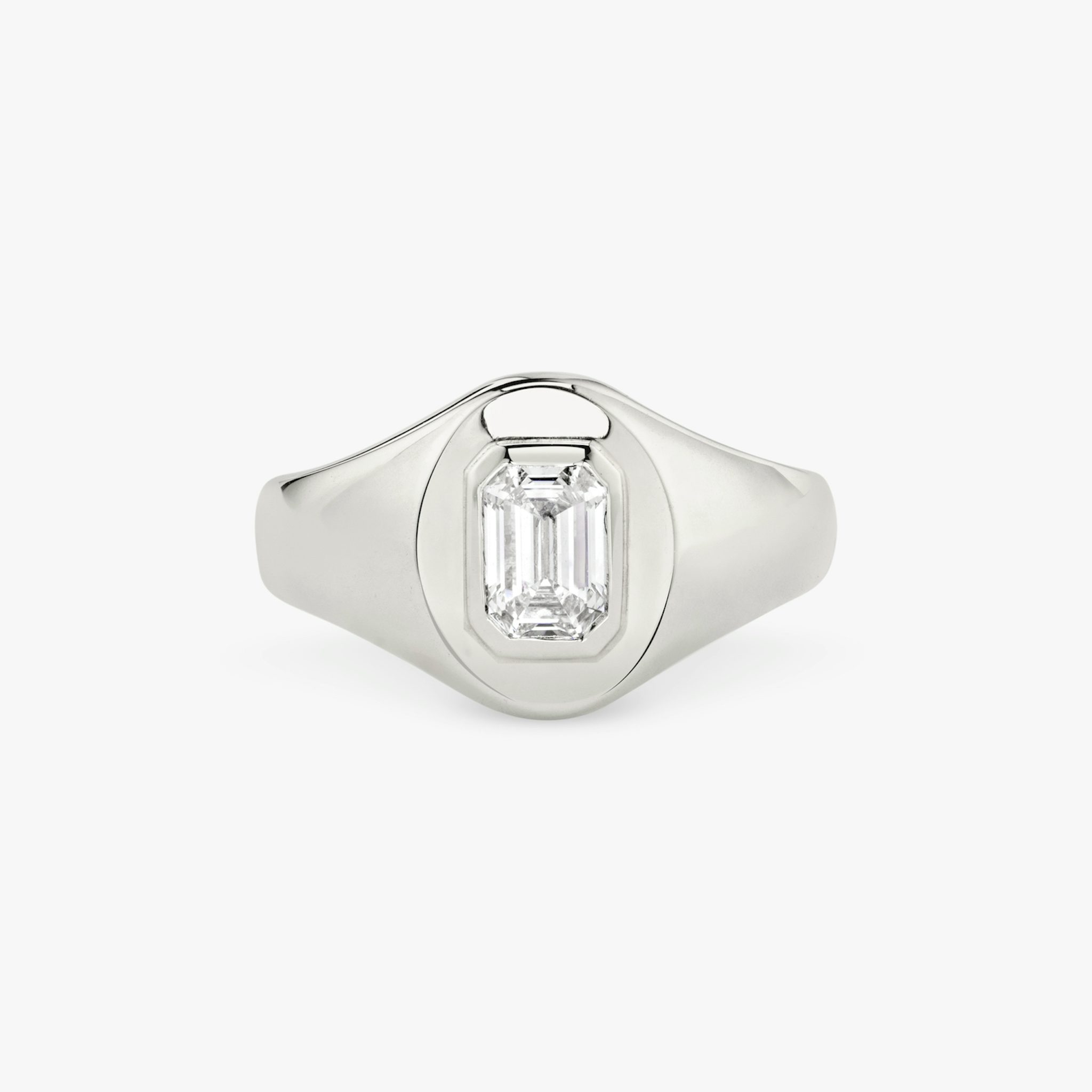 VRAI Signet Ring | Emerald | 14k | White Gold