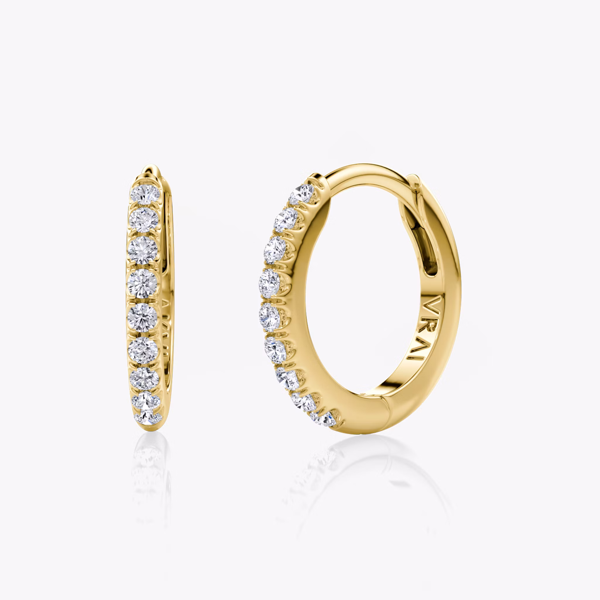 Pavé Hoops Round Brilliant | Yellow Gold