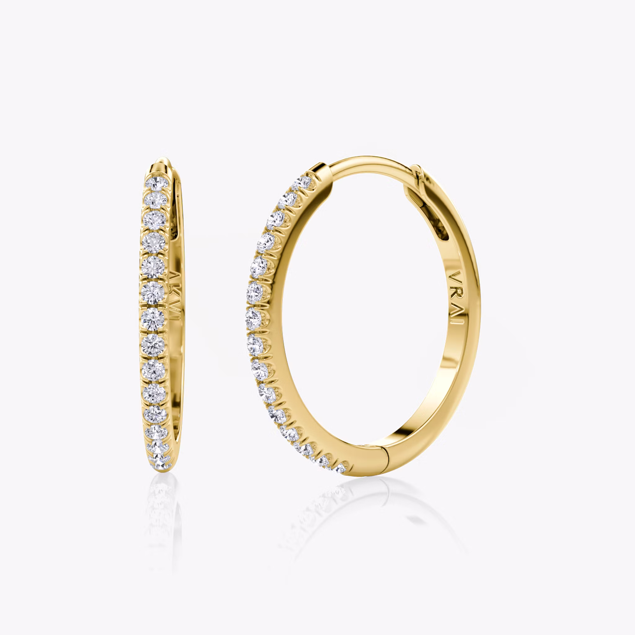 Pavé Hoops Round Brilliant | Yellow Gold