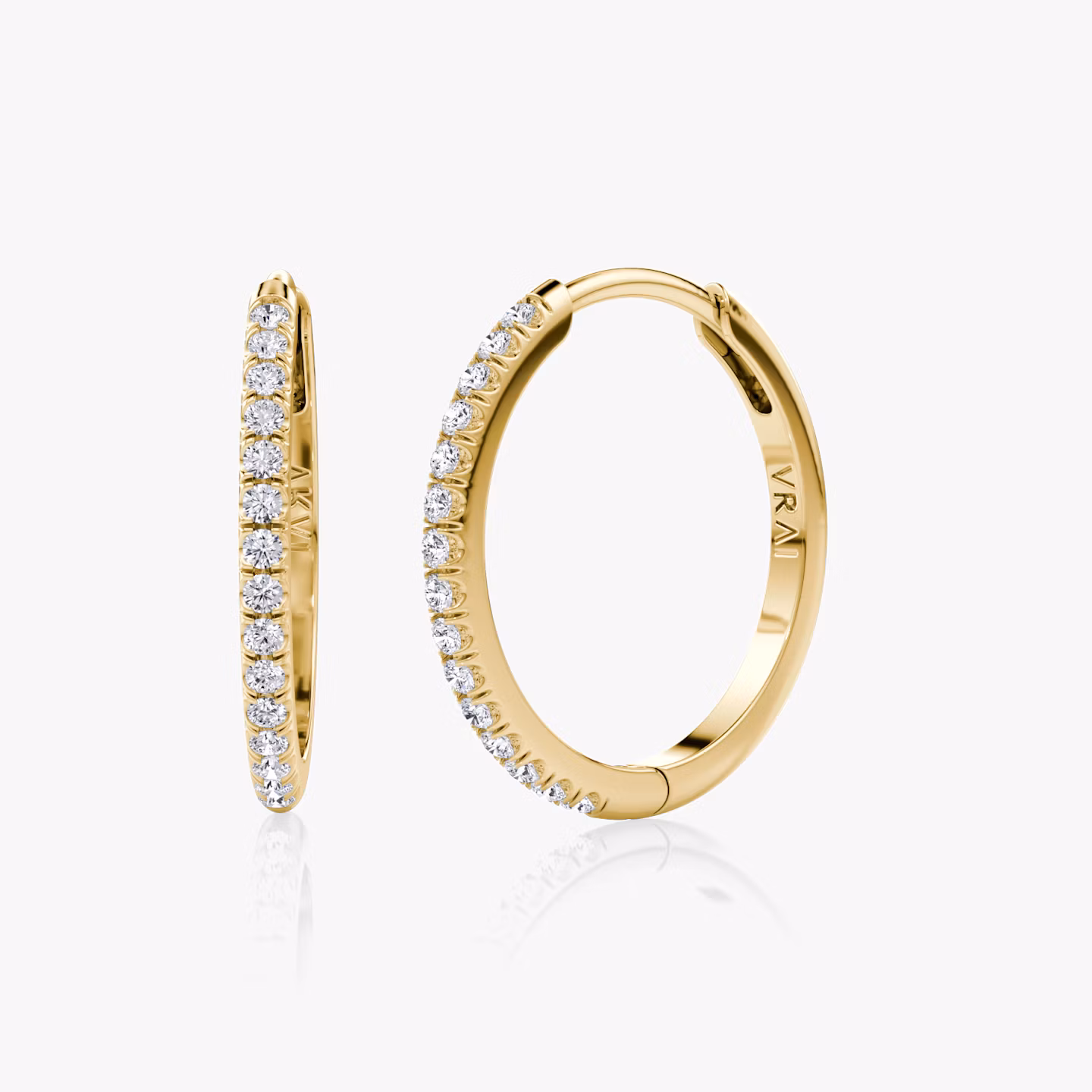 undefined | Round Brilliant | 14k | Yellow Gold | earringSize: 18mm