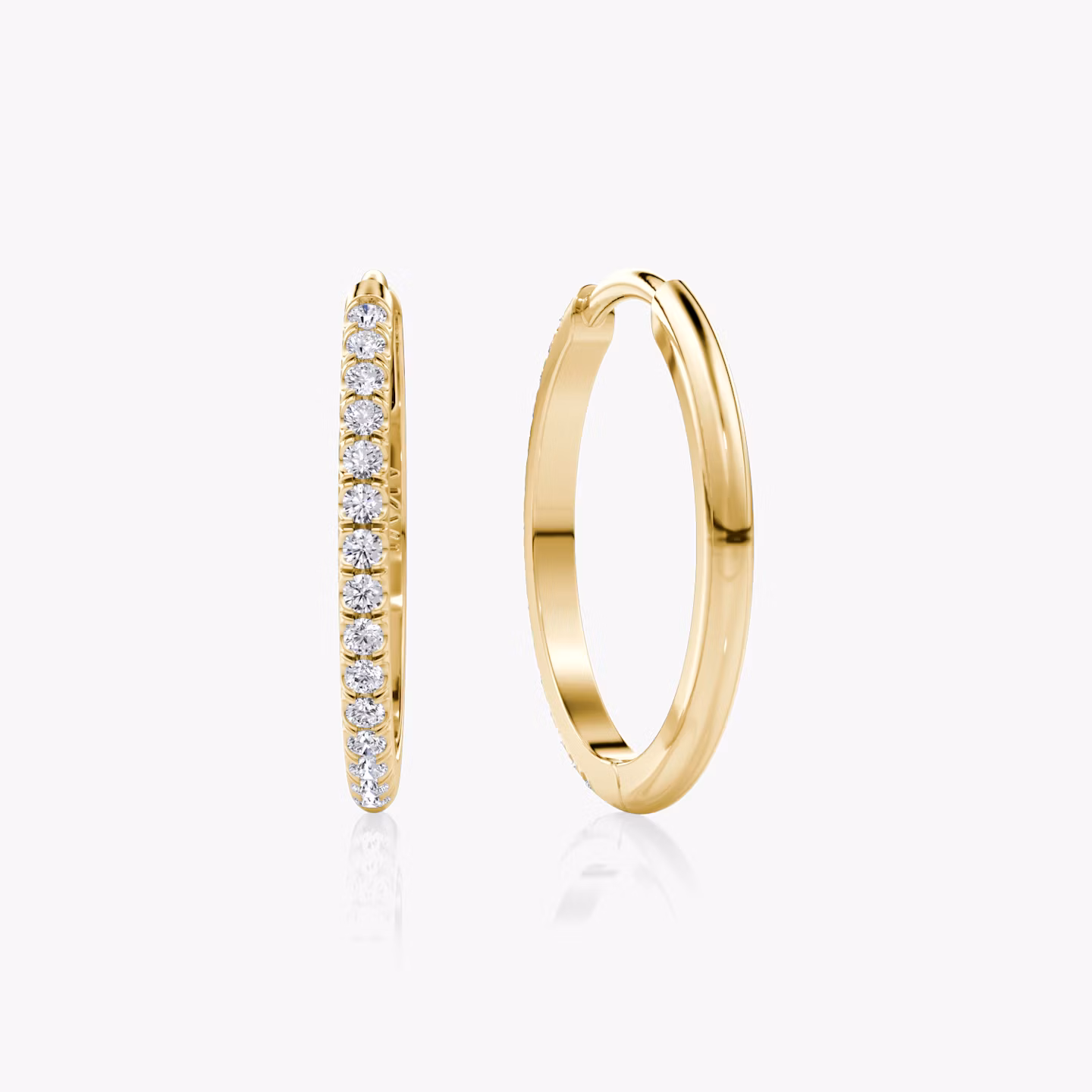 undefined | Round Brilliant | 14k | Yellow Gold | earringSize: 18mm