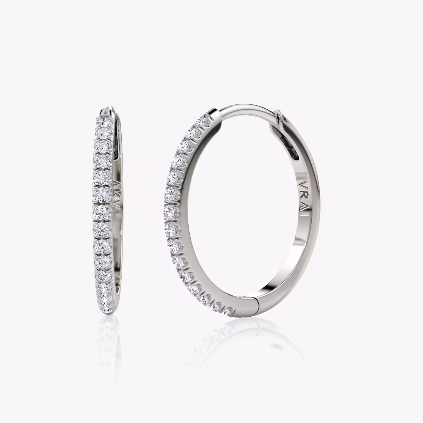 Pavé Hoops Round Brilliant | Sterling Silver