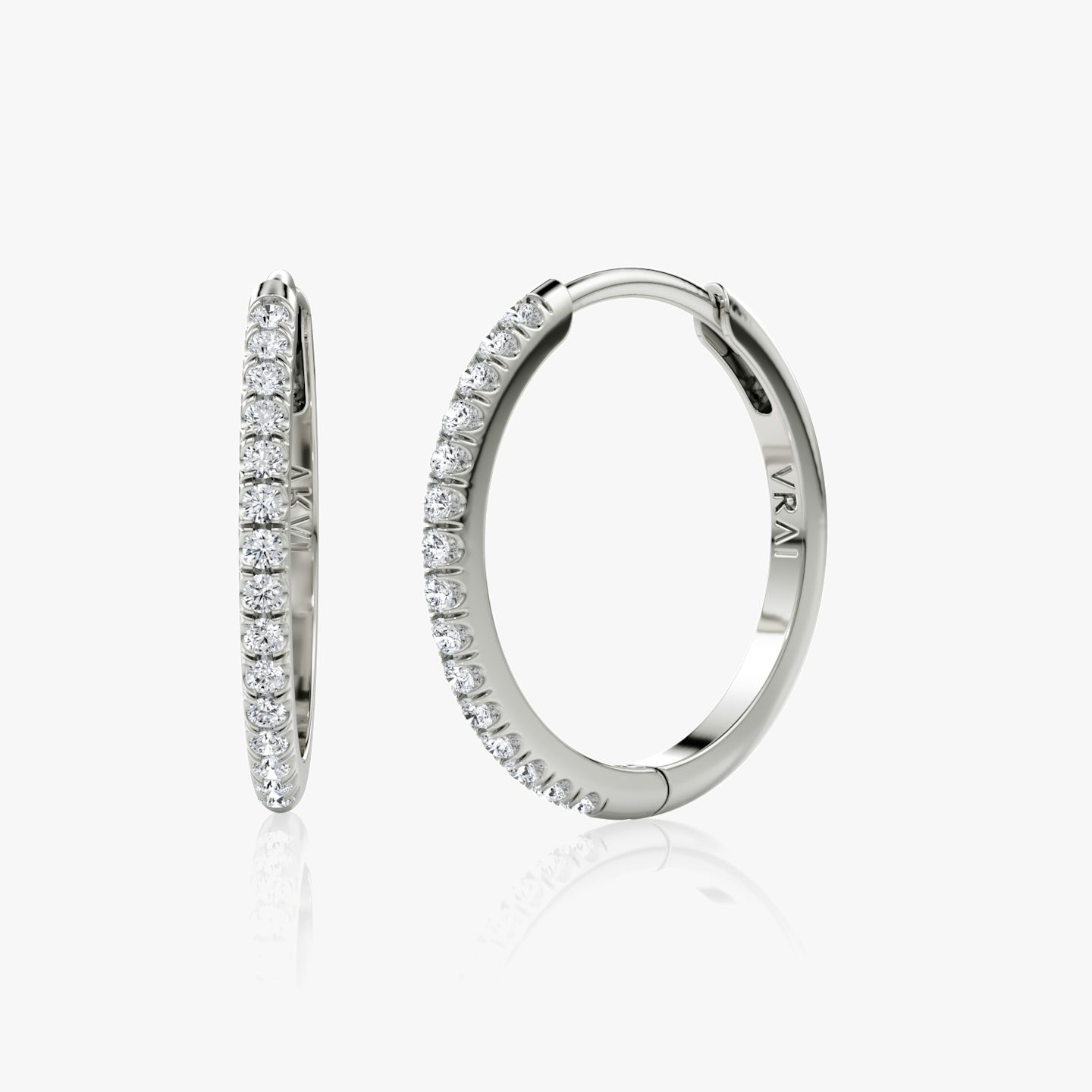 undefined | Round Brilliant | 14k | White Gold | earringSize: 18mm