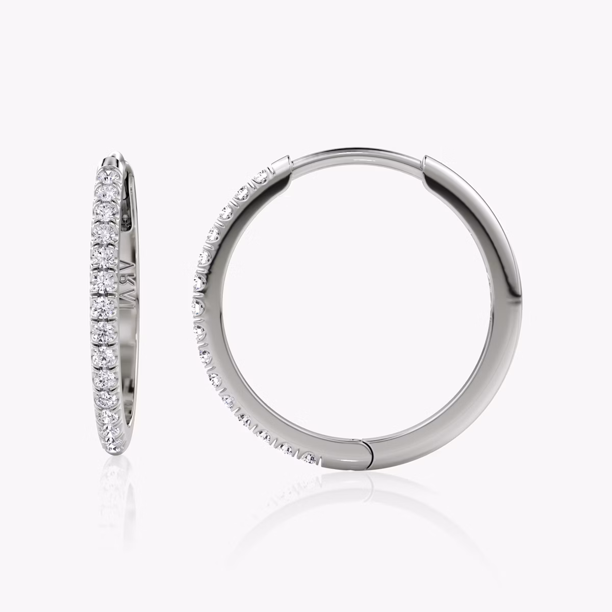 Pavé Creole | Rund | Sterling Silber | earringSize: 18mm