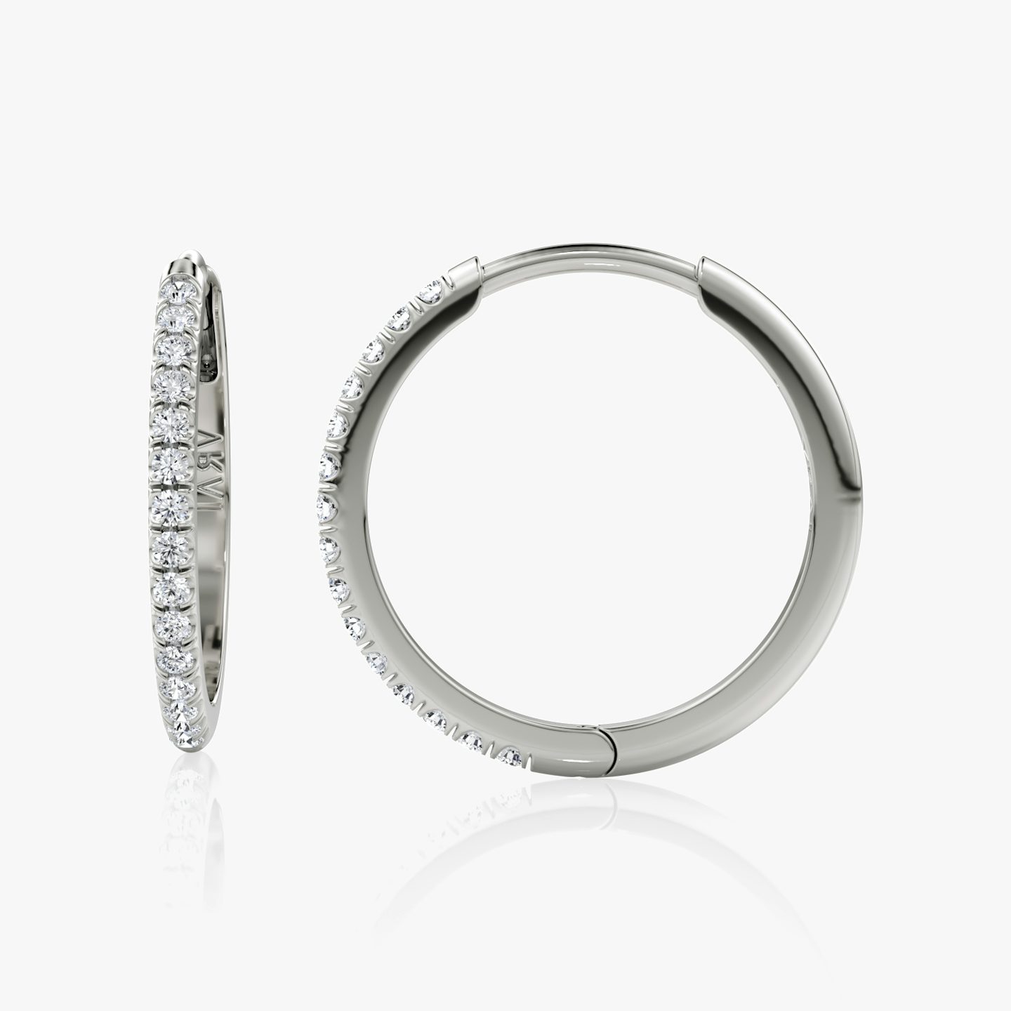 undefined | Round Brilliant | 14k | White Gold | earringSize: 18mm