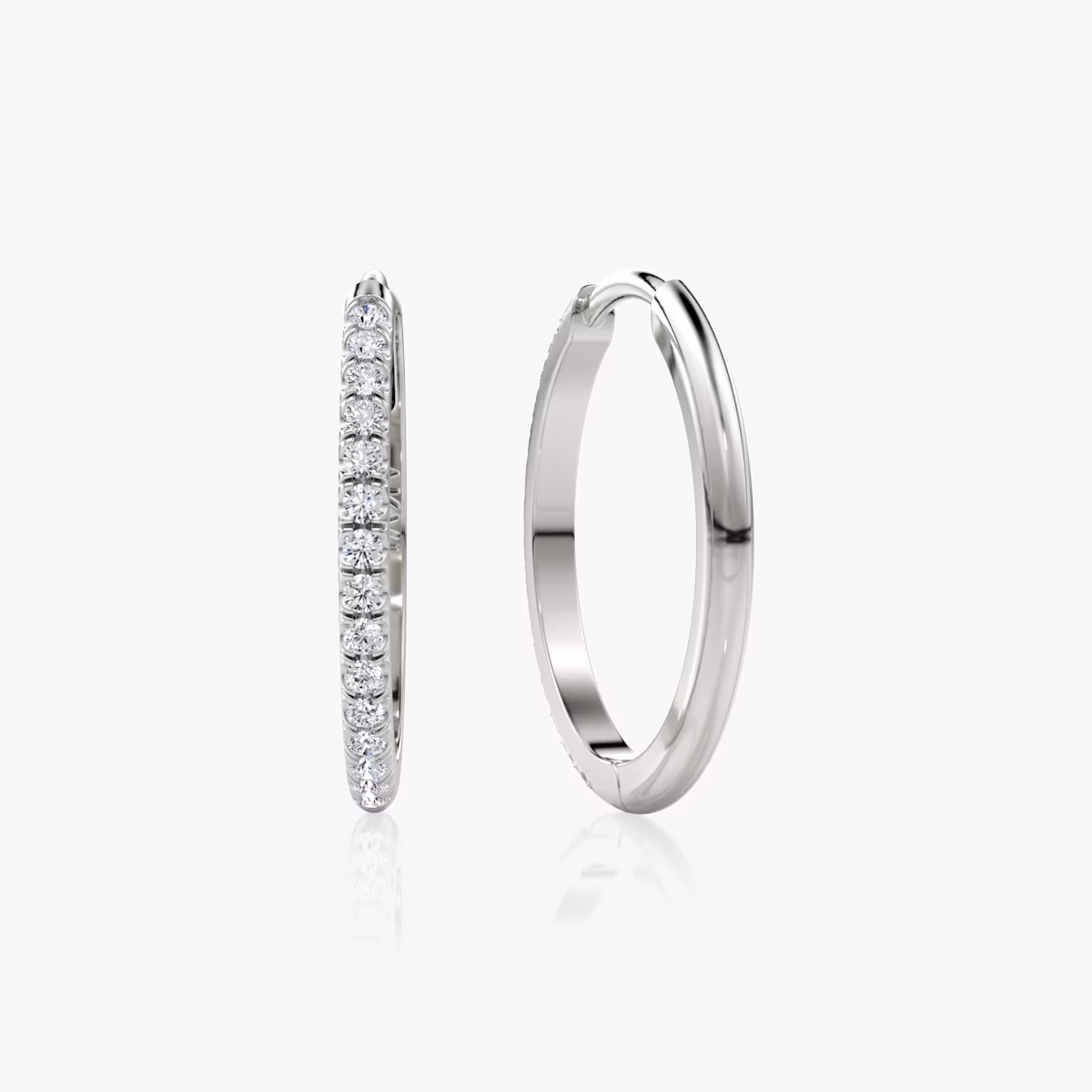 Pavé Creole | Rund | Sterling Silber | earringSize: 18mm