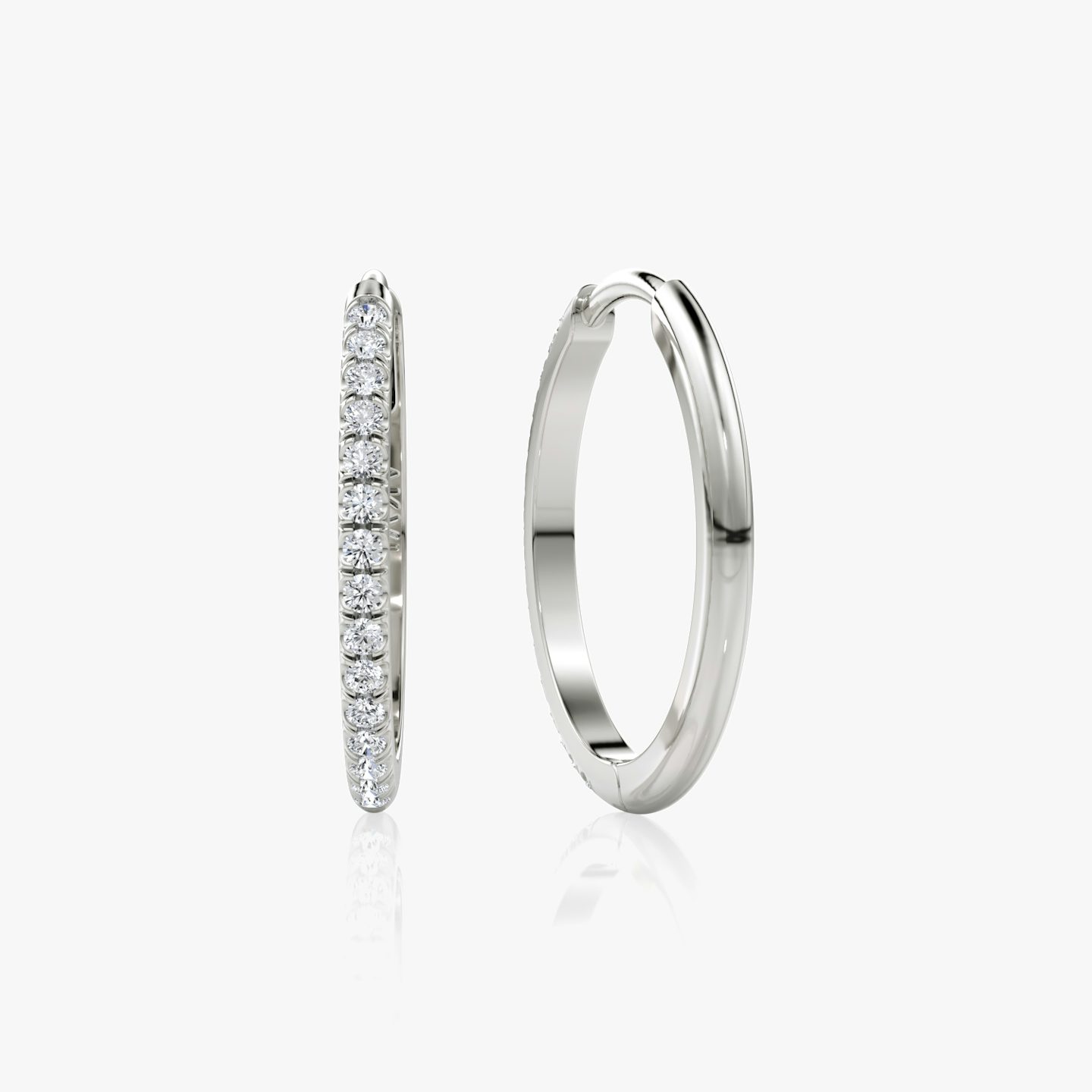 undefined | Round Brilliant | 14k | White Gold | earringSize: 18mm