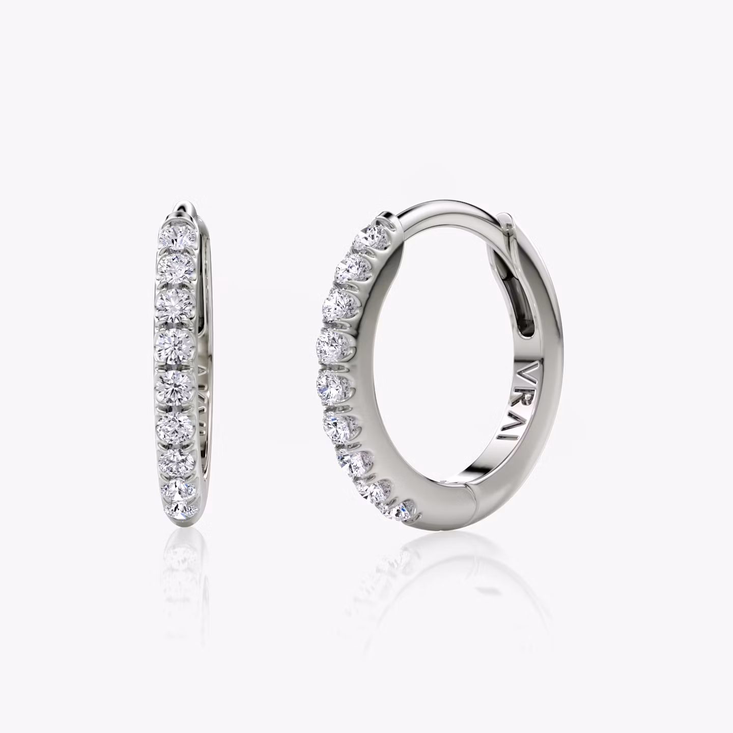 Pavé Hoops Round Brilliant | Sterling Silver
