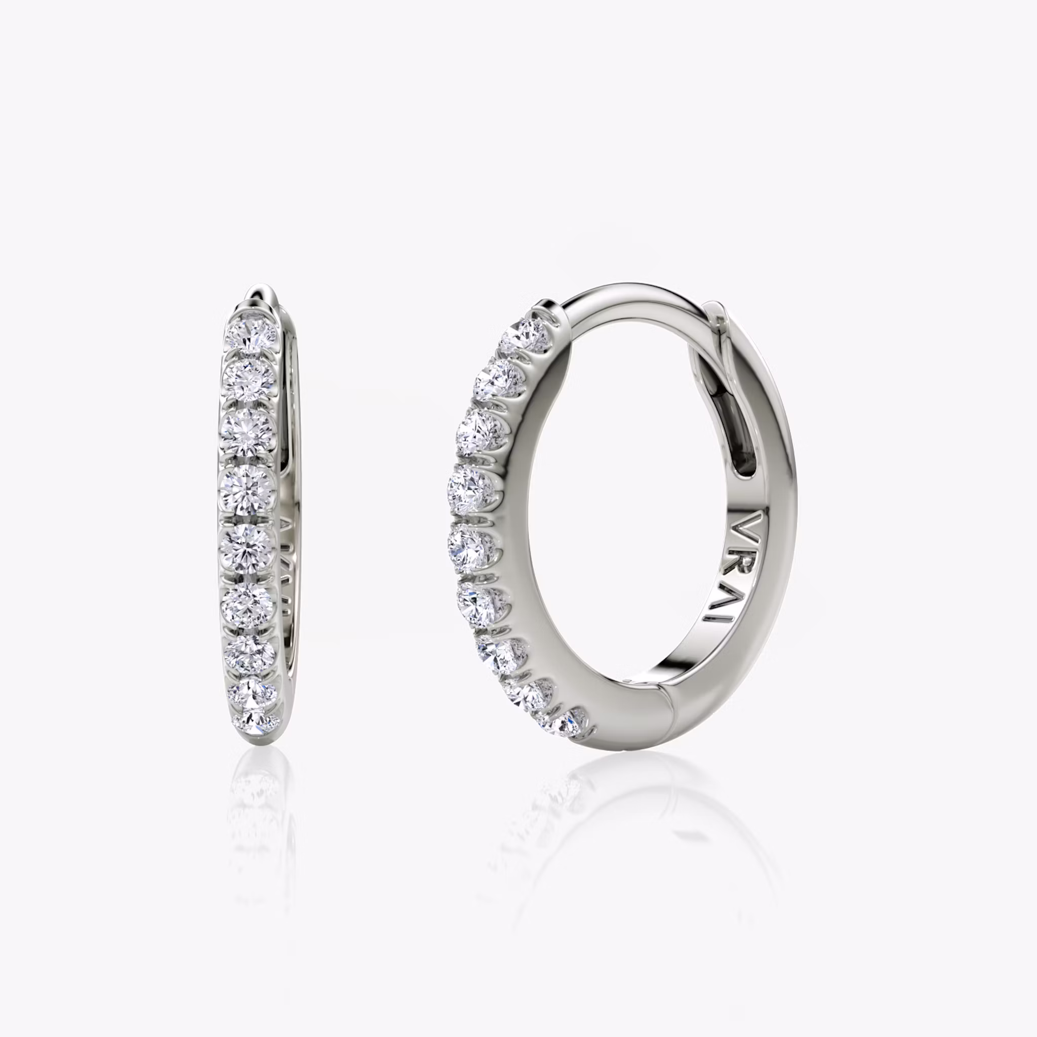 Créole Pavé Rond Brillant | White Gold