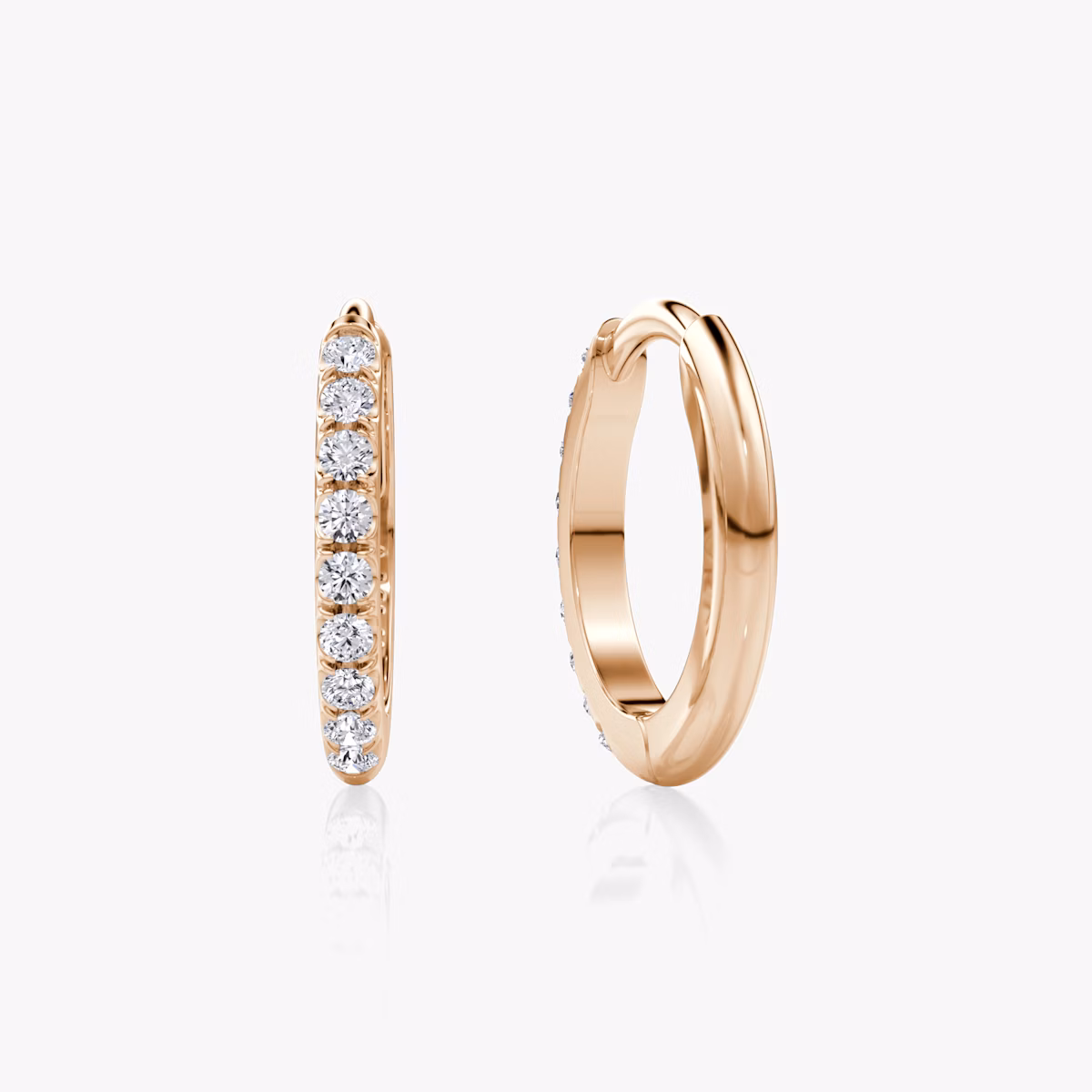 Pavé Creole | Rund | 14k | Roségold | earringSize: 12mm