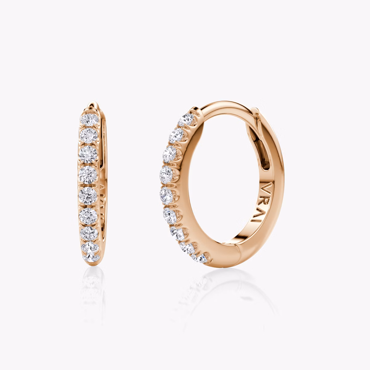 Pavé Creole | Rund | 14k | Roségold | earringSize: 12mm