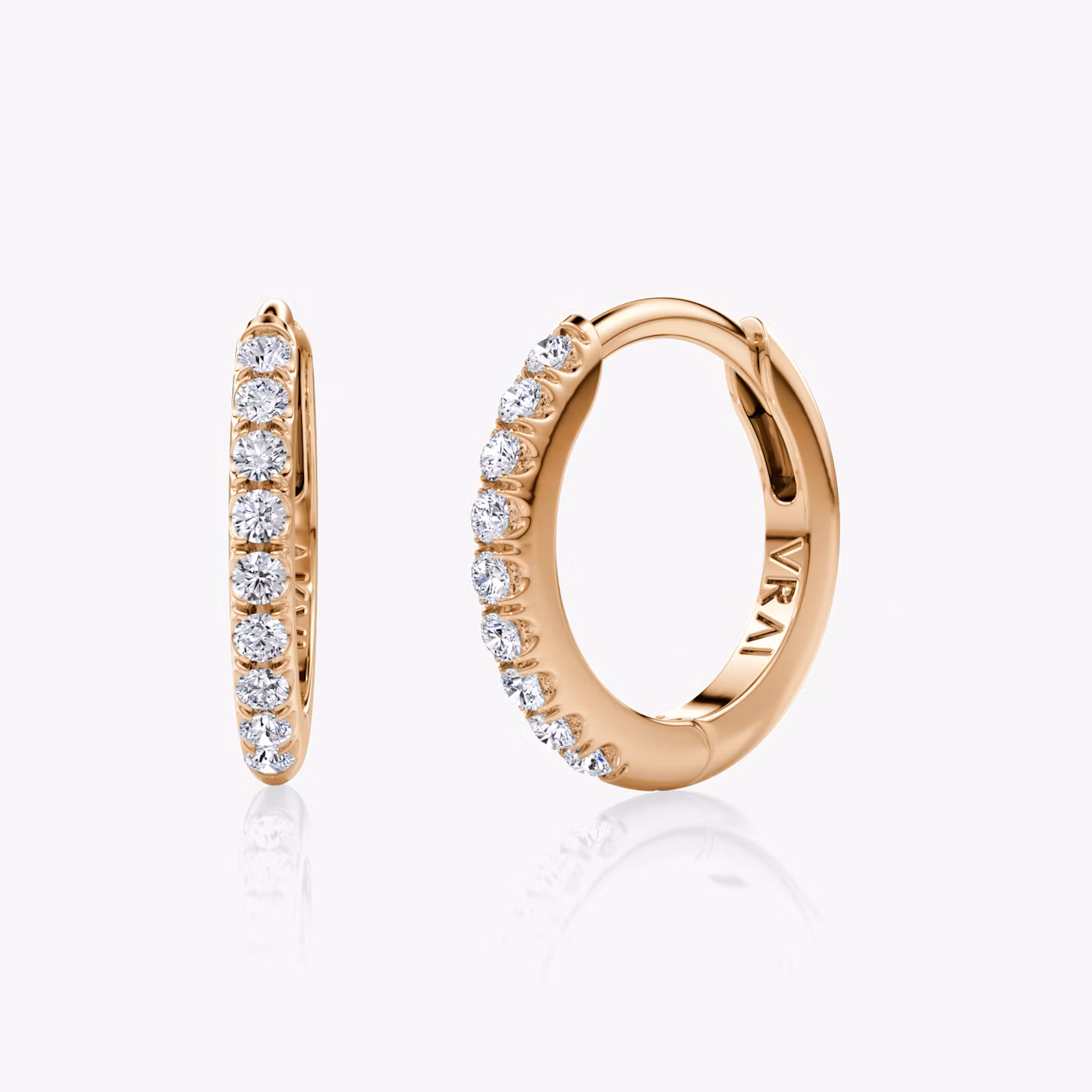Pavé Hoops Round Brilliant | Rose Gold