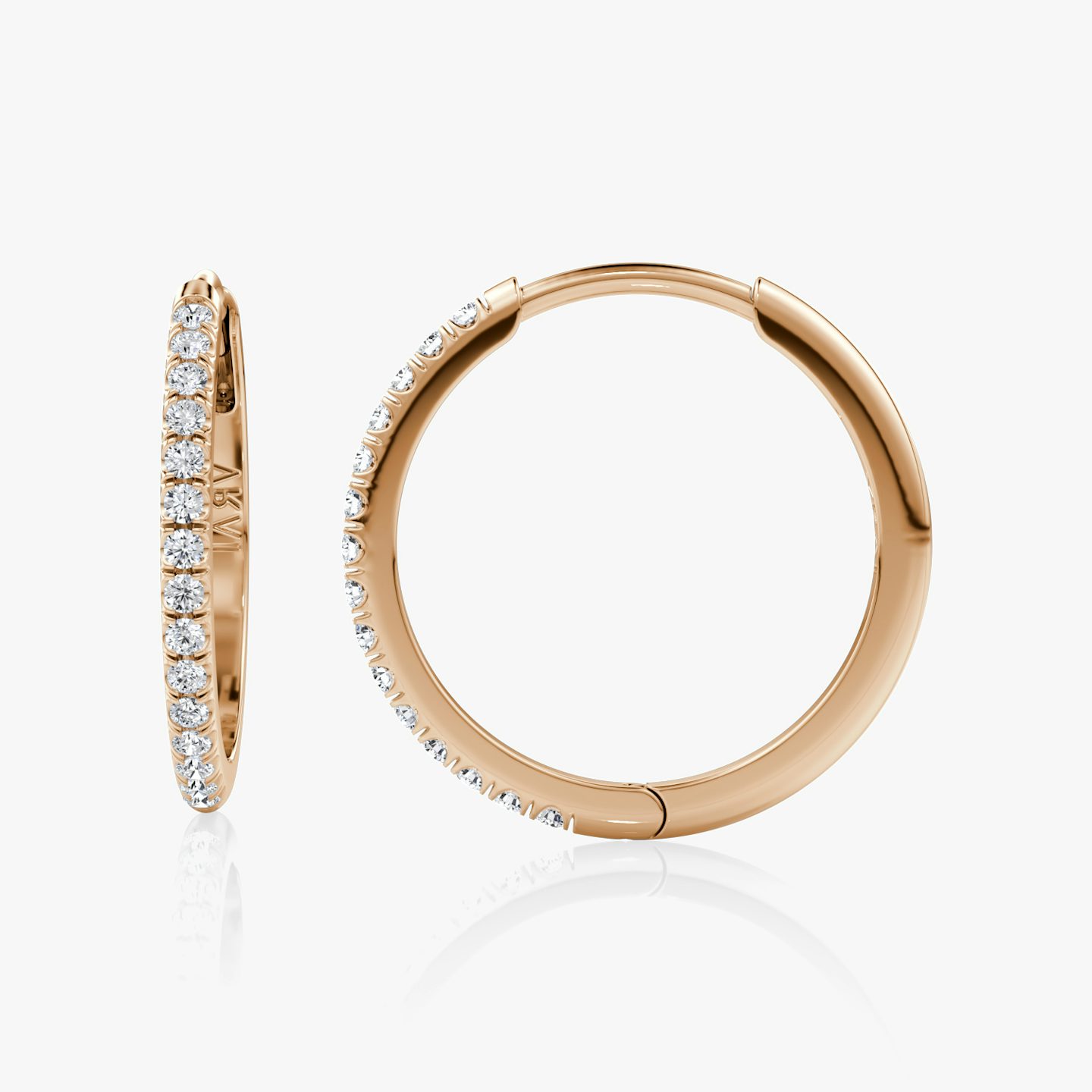 undefined | Round Brilliant | 14k | Rose Gold | earringSize: 18mm