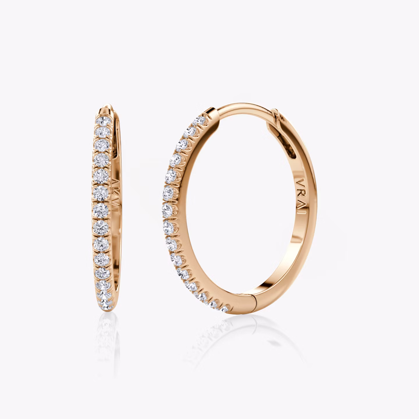 Pavé Hoops Round Brilliant | Rose Gold