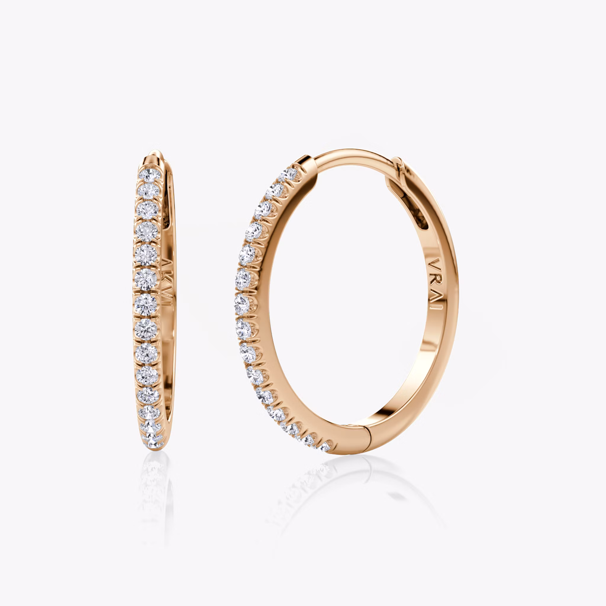 Pavé Hoops Round Brilliant | Rose Gold