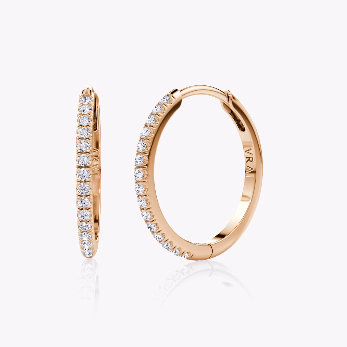 undefined | Round Brilliant | 14k | Rose Gold | earringSize: 18mm