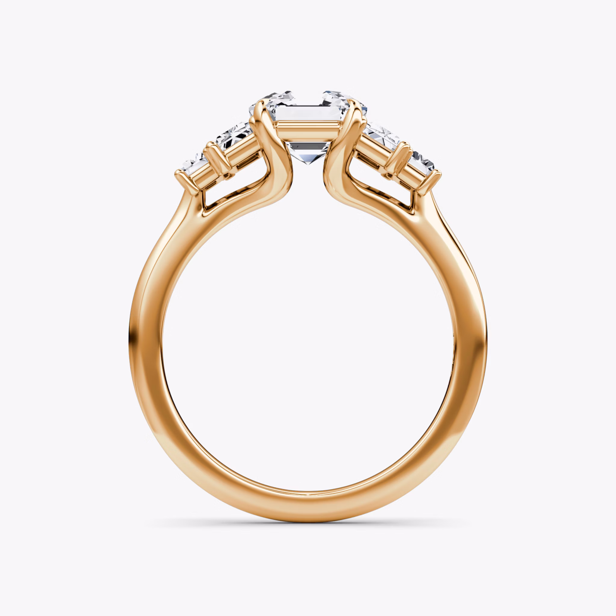 The Five Stone Heirloom | Asscher | 14k | Rose Gold | bandAccent: Plain | diamondOrientation: vertical | caratWeight: other