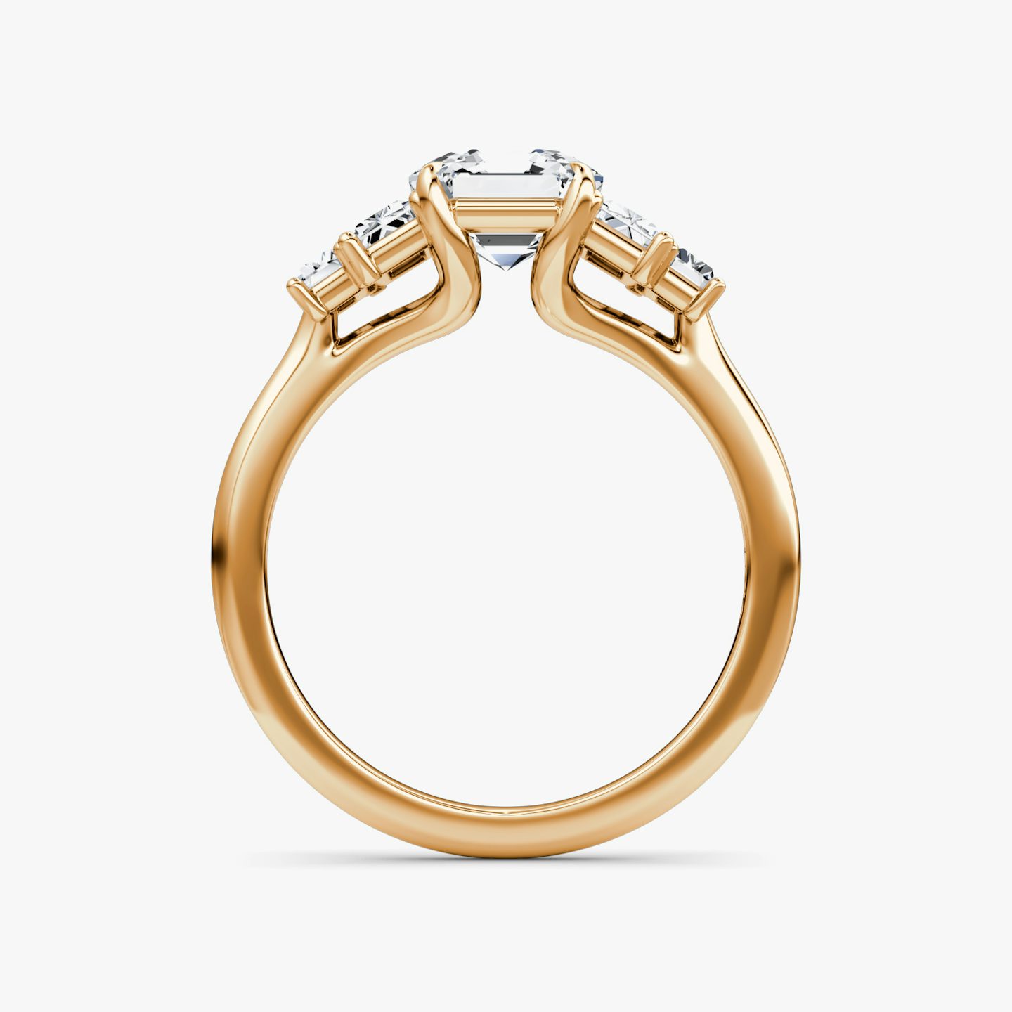 The Five Stone Heirloom | Asscher | 14k | Rose Gold | bandAccent: Plain | diamondOrientation: vertical | caratWeight: other