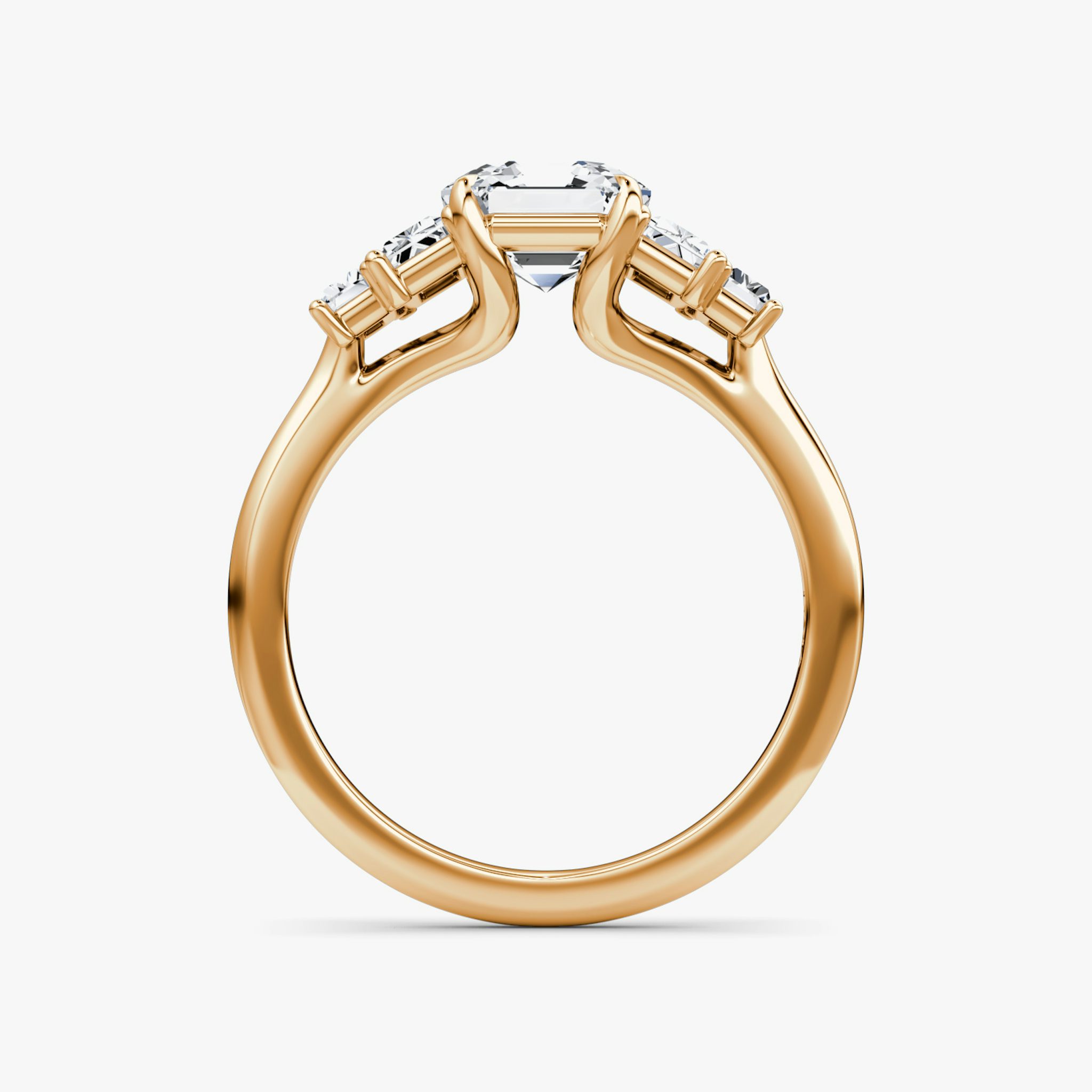 The Five Stone Heirloom | Asscher | 14k | Rose Gold | bandAccent: Plain | diamondOrientation: vertical | caratWeight: other