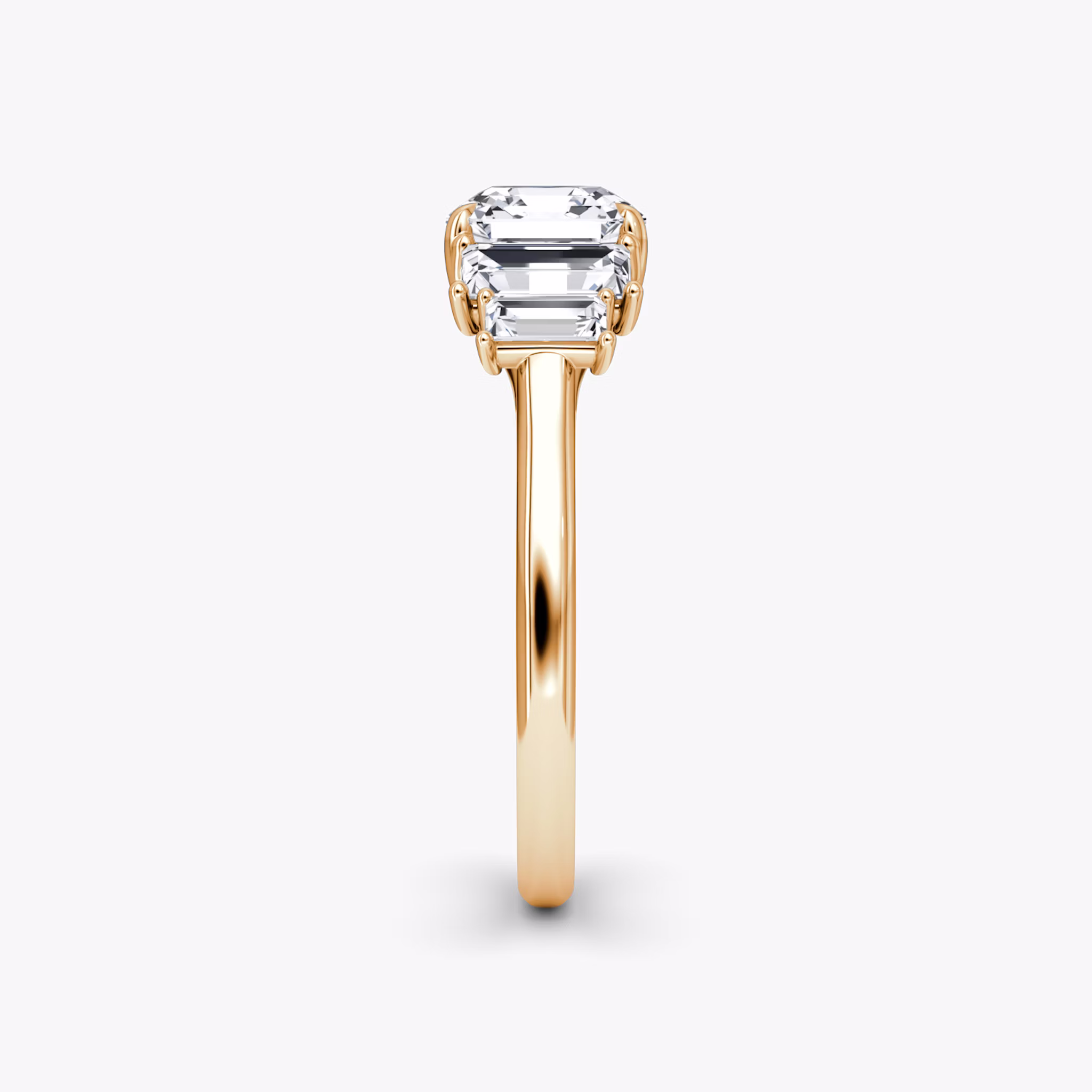 The Five Stone Heirloom | Asscher | 14k | Rose Gold | bandAccent: Plain | diamondOrientation: vertical | caratWeight: other