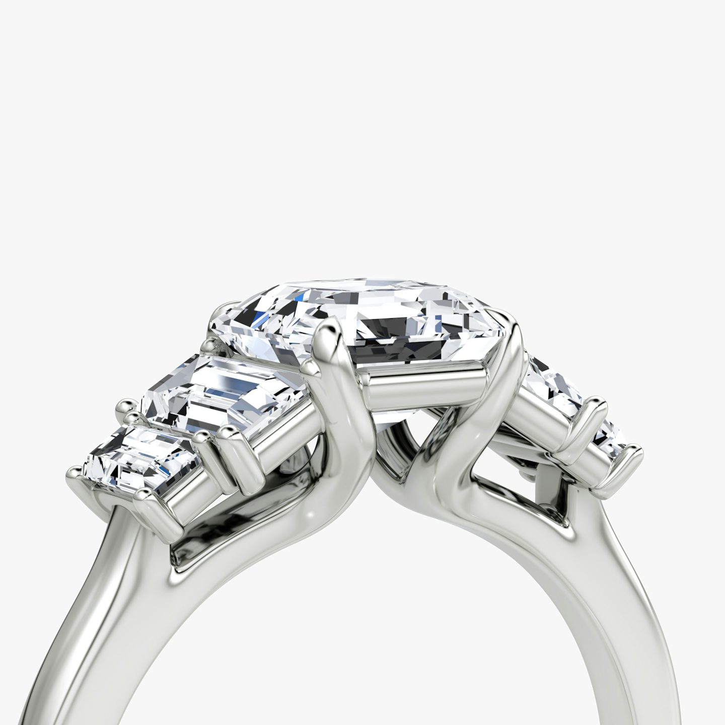 The Five Stone Heirloom | Asscher | Platinum | bandAccent: Plain | diamondOrientation: vertical | caratWeight: other