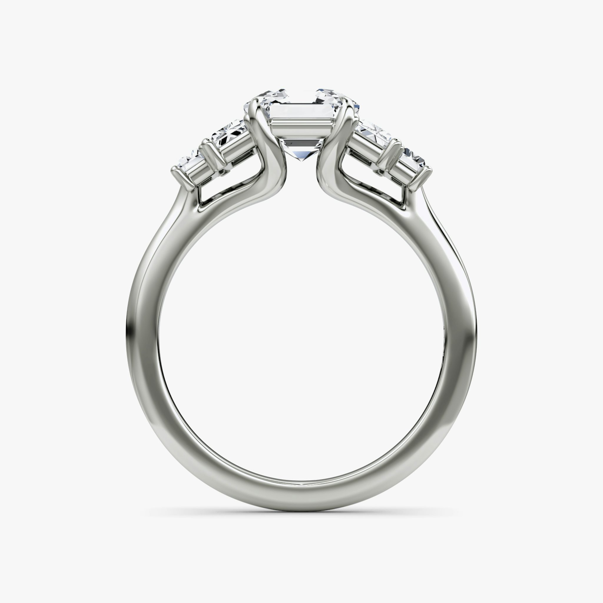 The Five Stone Heirloom | Asscher | 18k | White Gold | bandAccent: Plain | diamondOrientation: vertical | caratWeight: other