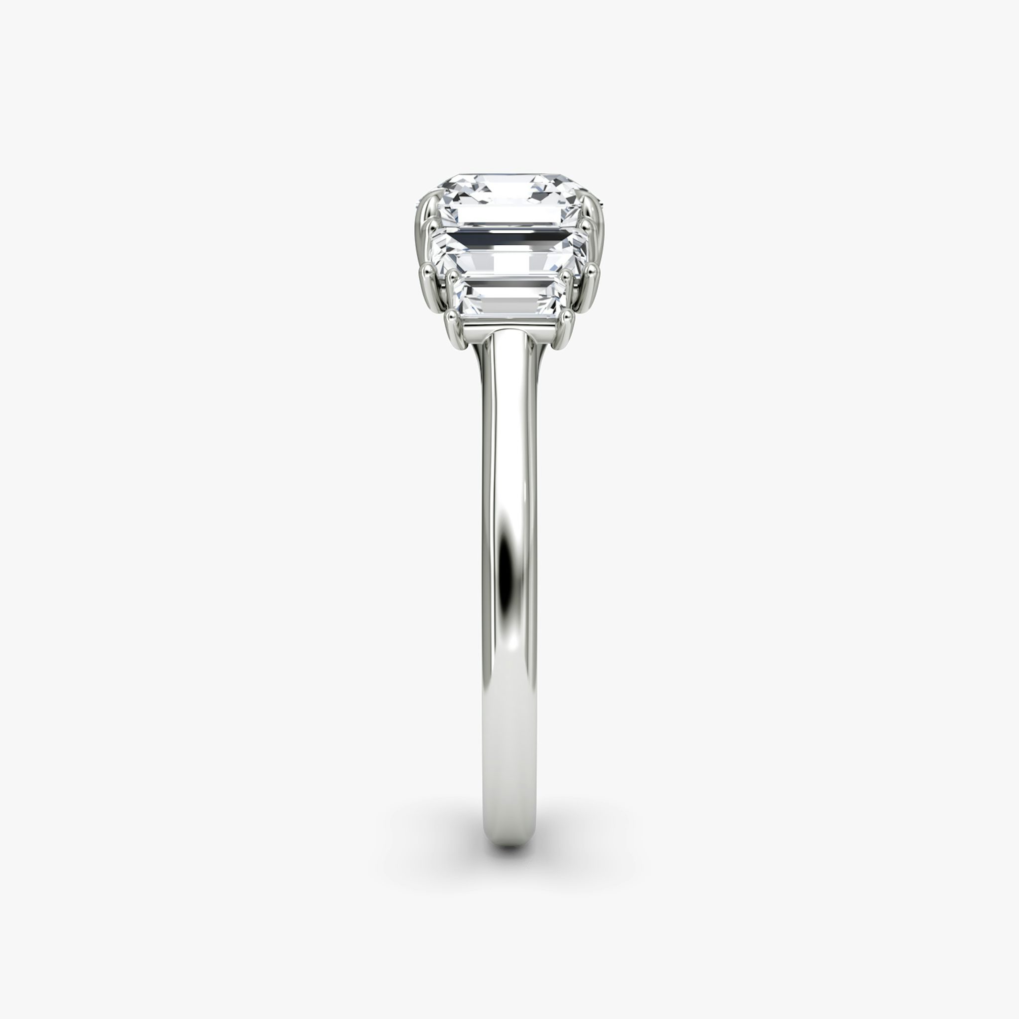 The Five Stone Heirloom | Asscher | 18k | White Gold | bandAccent: Plain | diamondOrientation: vertical | caratWeight: other