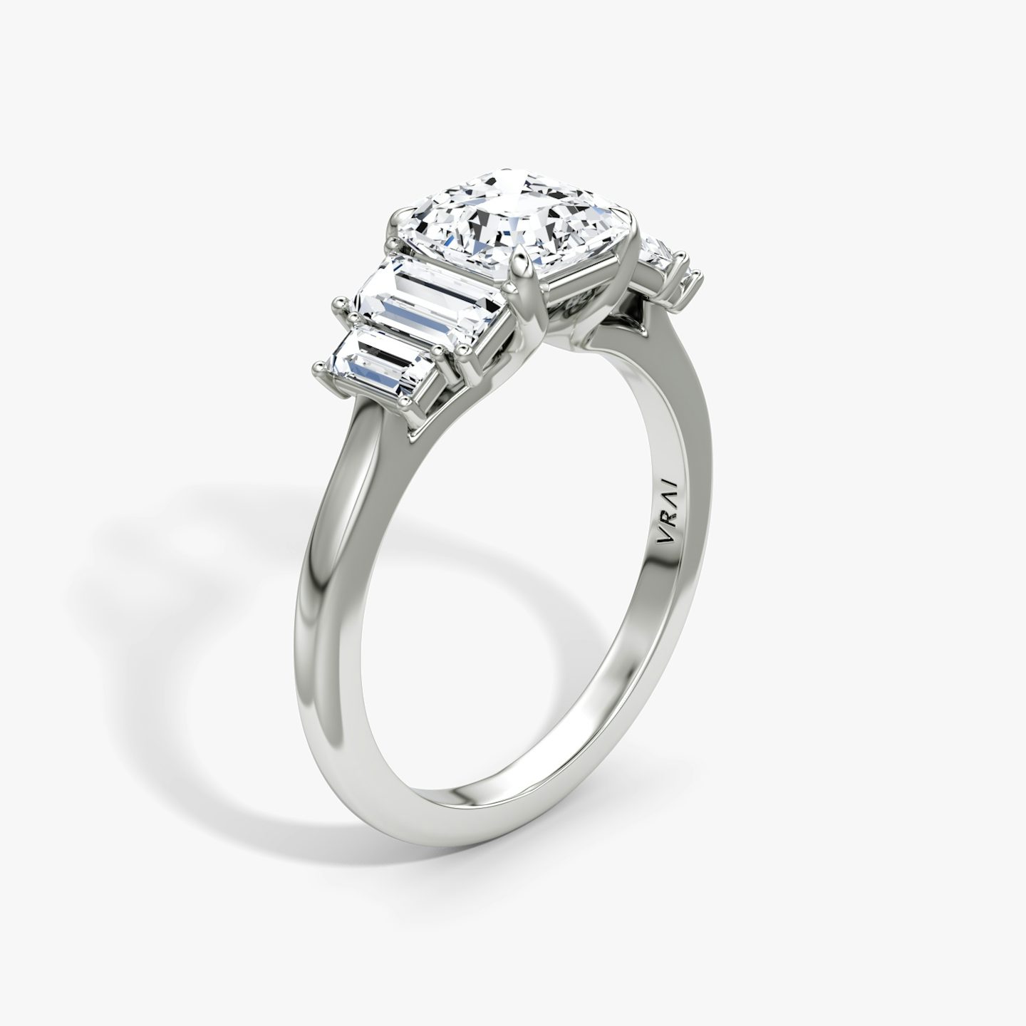 The Five Stone Heirloom | Asscher | Platinum | bandAccent: Plain | diamondOrientation: vertical | caratWeight: other