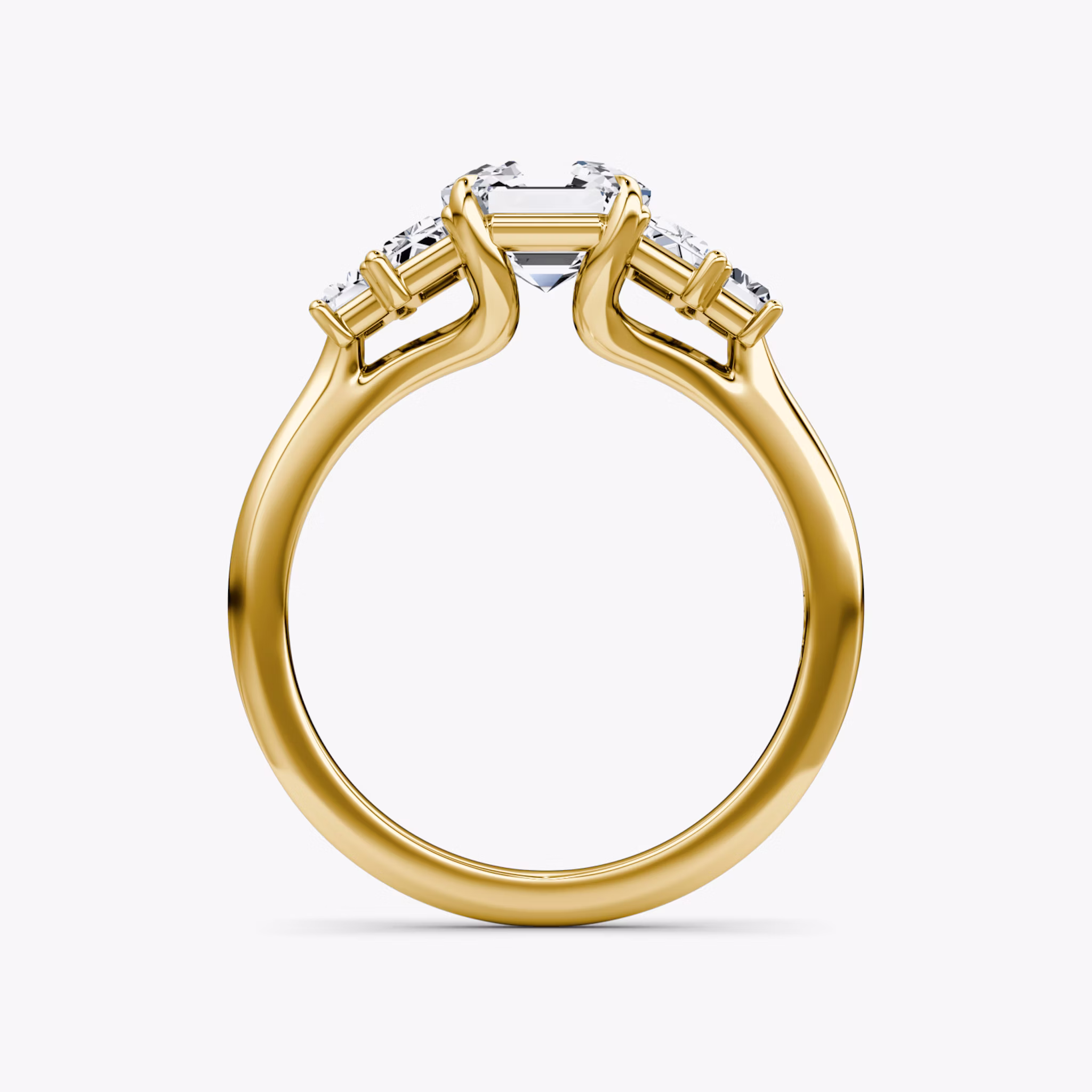 The Five Stone Heirloom | Asscher | 18k | Yellow Gold | bandAccent: Plain | diamondOrientation: vertical | caratWeight: other