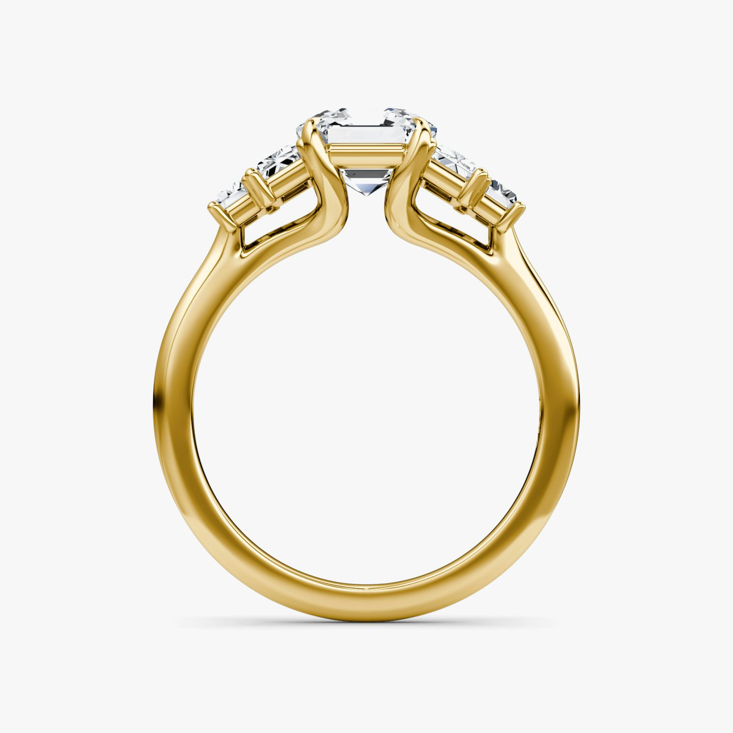 The Five Stone Heirloom | Asscher | 18k | Yellow Gold | bandAccent: Plain | diamondOrientation: vertical | caratWeight: other