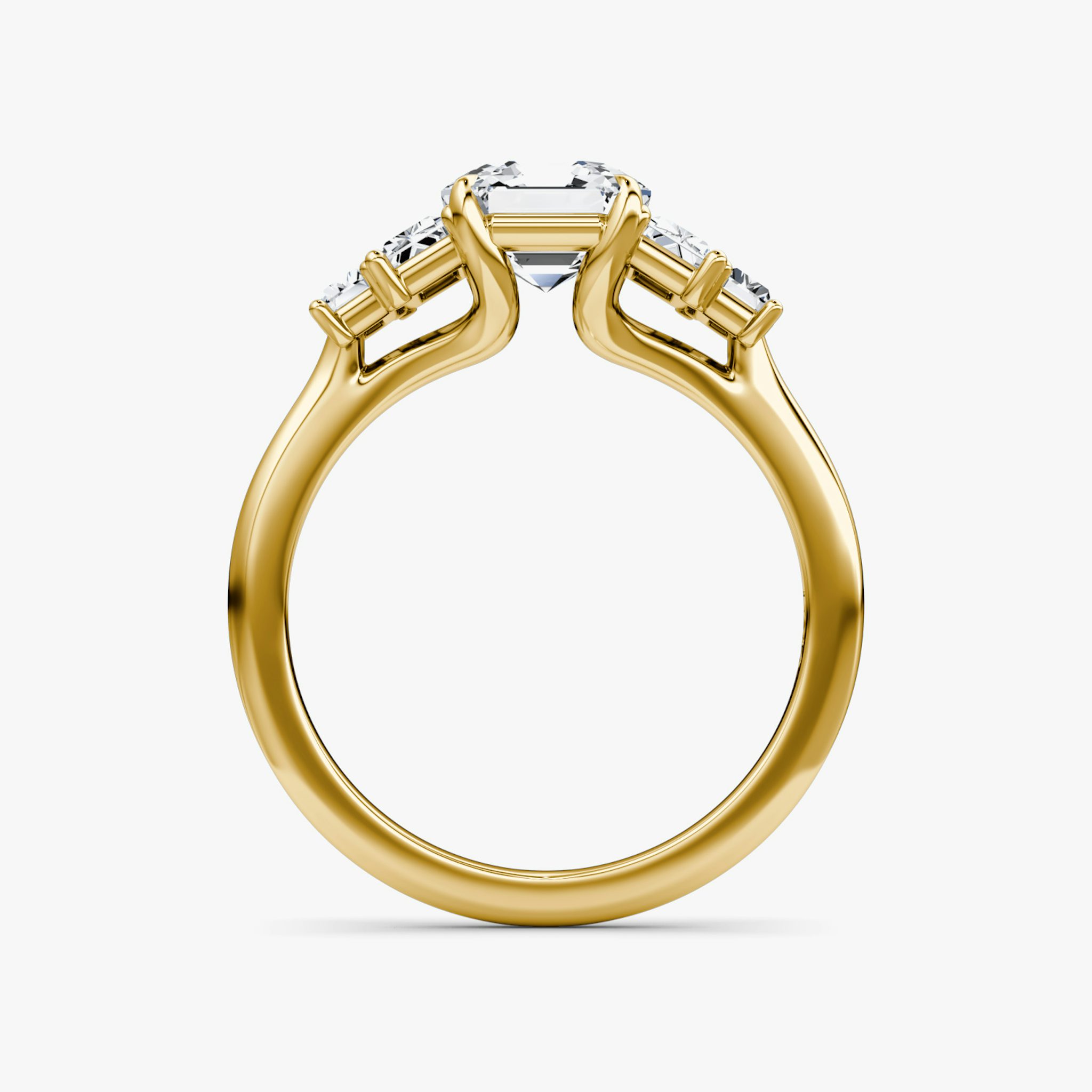 The Five Stone Heirloom | Asscher | 18k | Yellow Gold | bandAccent: Plain | diamondOrientation: vertical | caratWeight: other