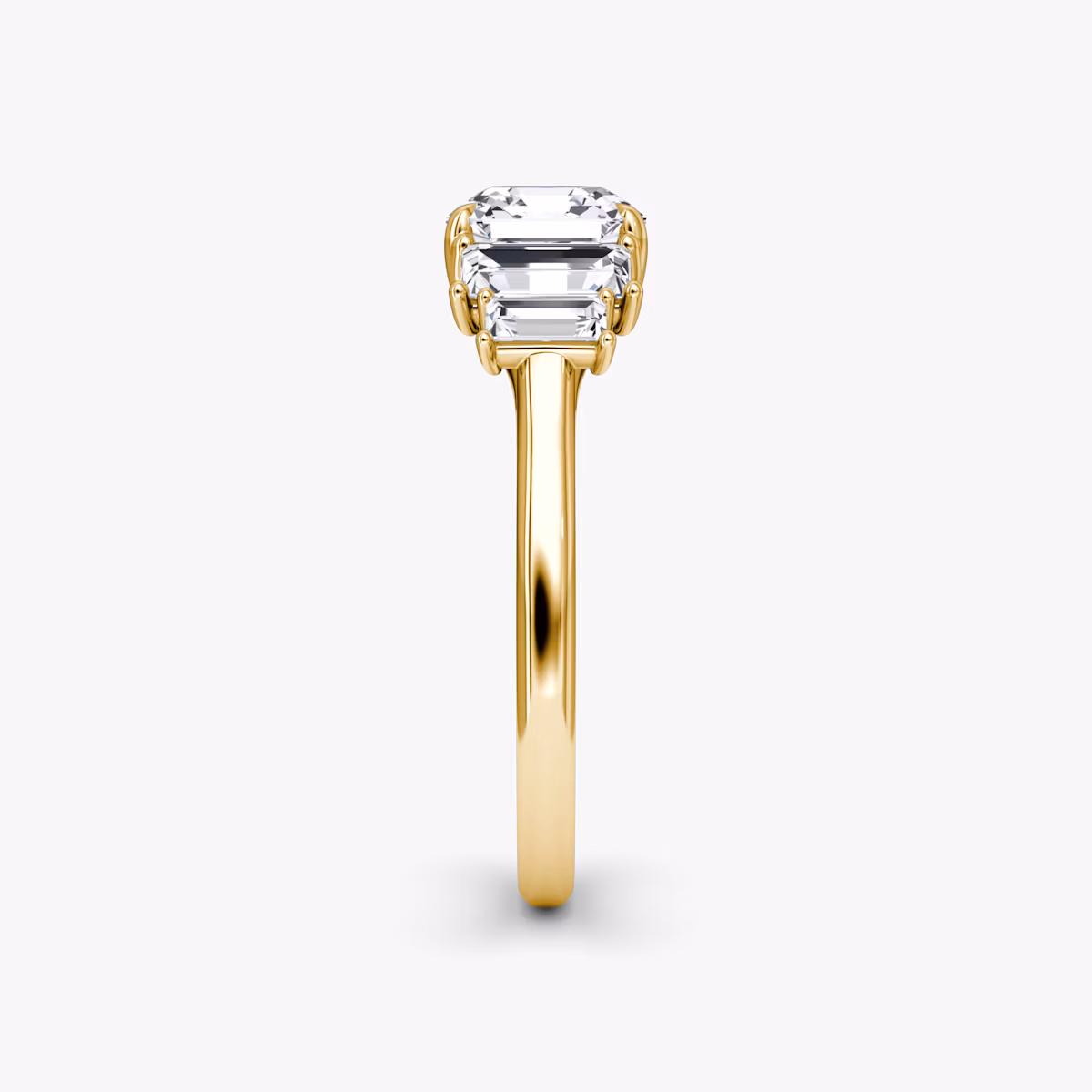 Anillo de compromiso Five Stone Heirloom | Asscher | 18k | Oro amarillo | bandAccent: Simple | diamondOrientation: vertical | caratWeight: other